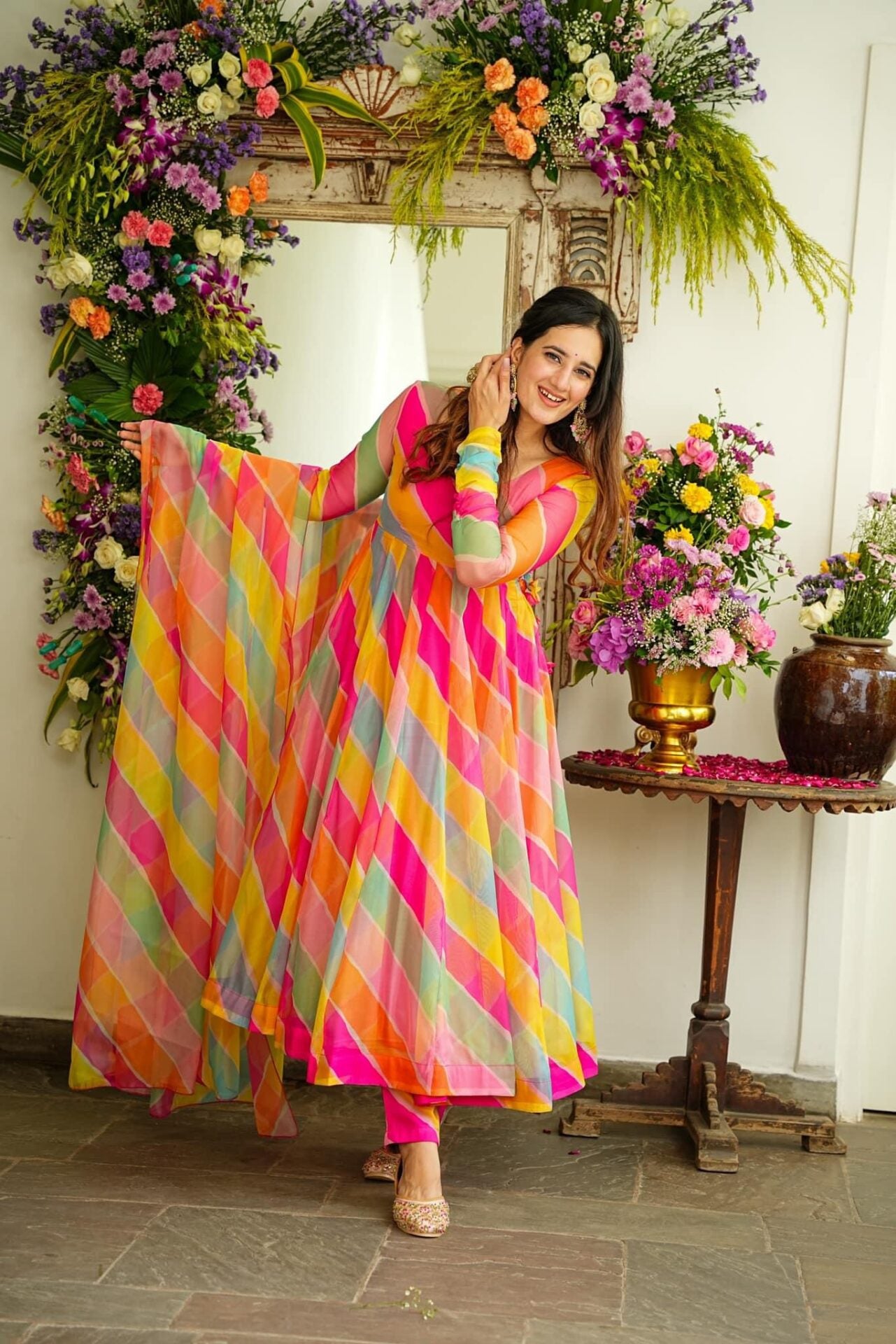 Leheriya organza suit set