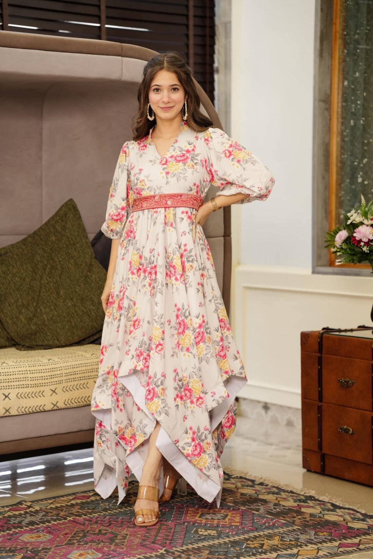 SASHA RAYON ASYMMETRICAL DRESS