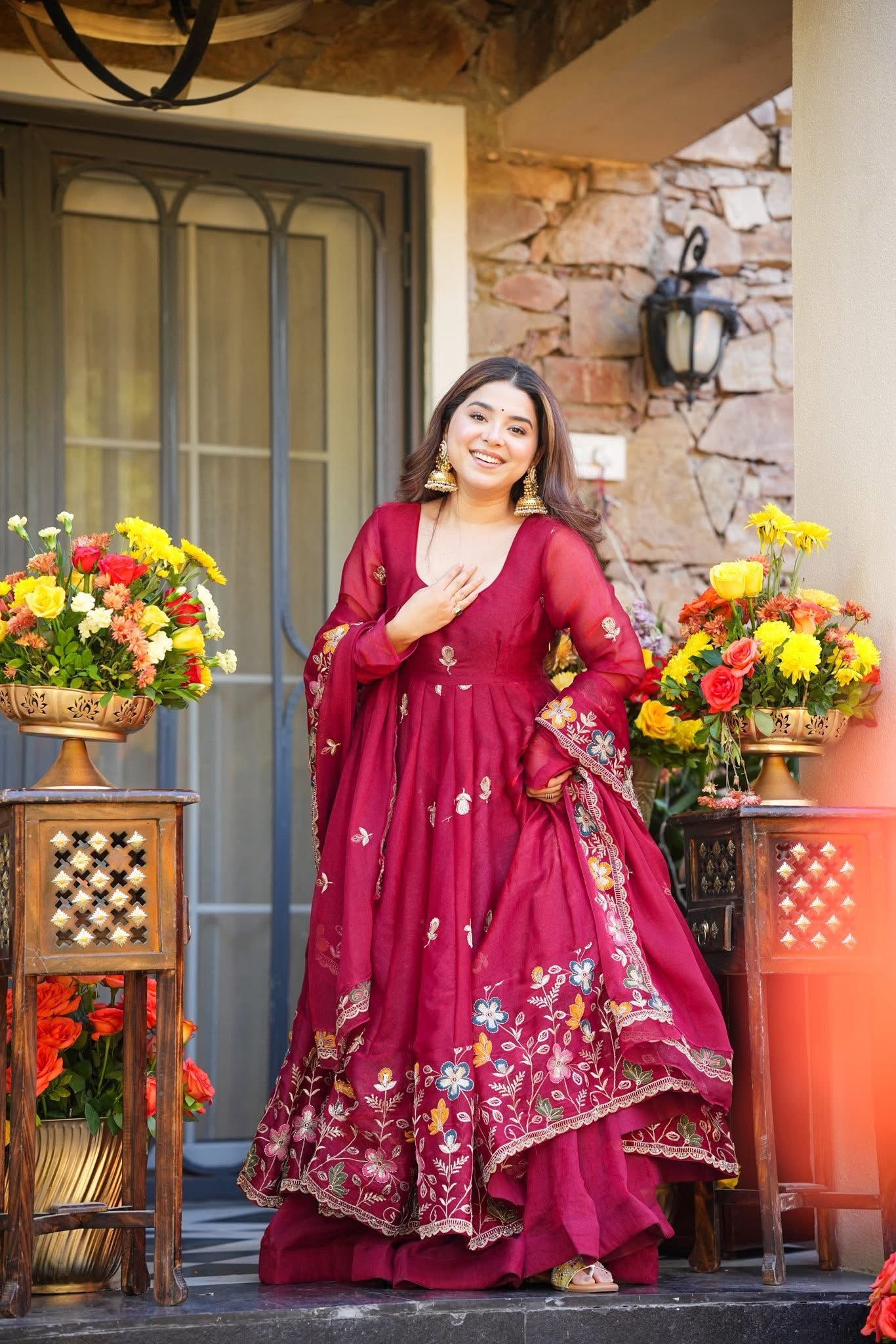 Vinya Blossom Anarkali Suit Set