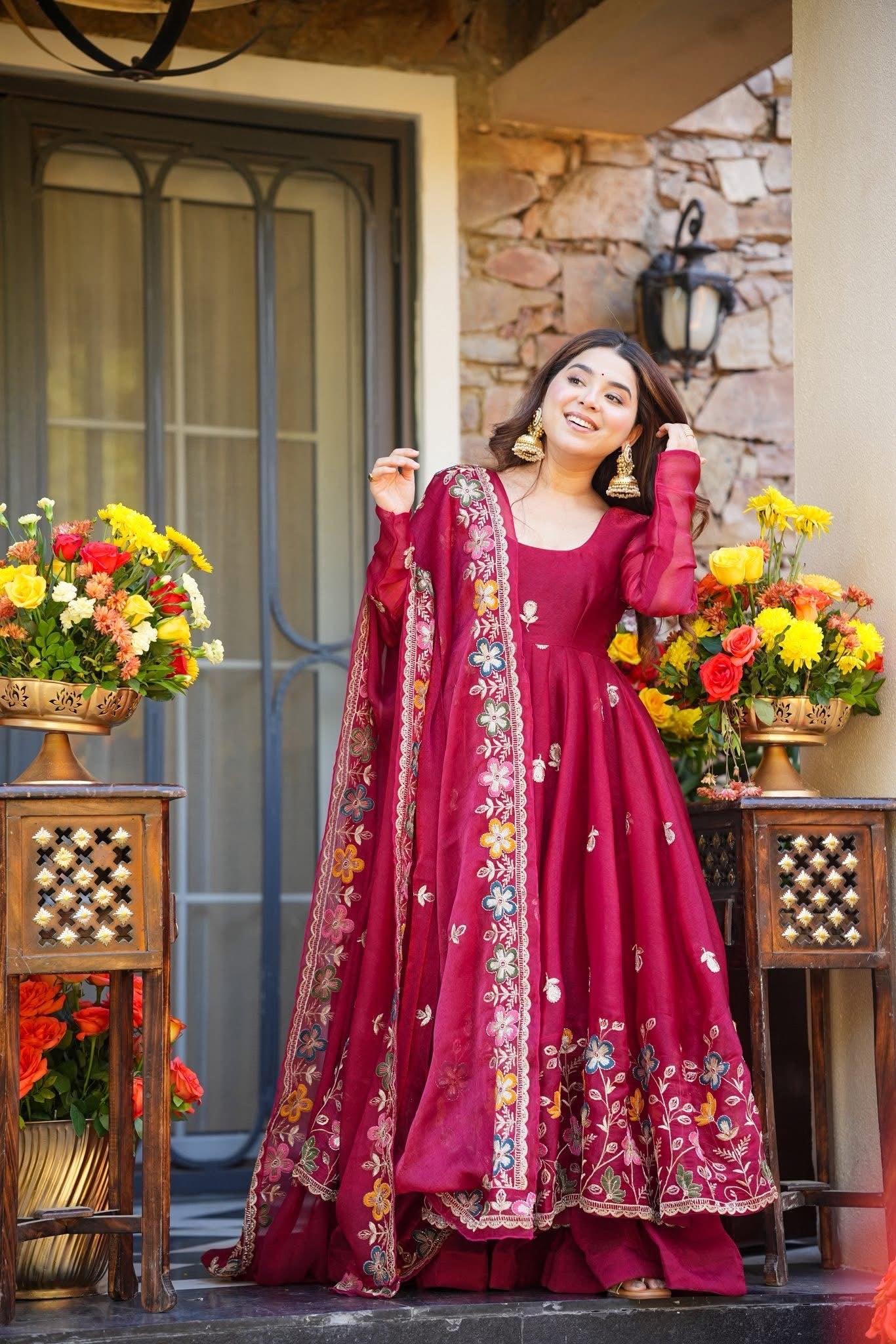 Vinya Blossom Anarkali Suit Set