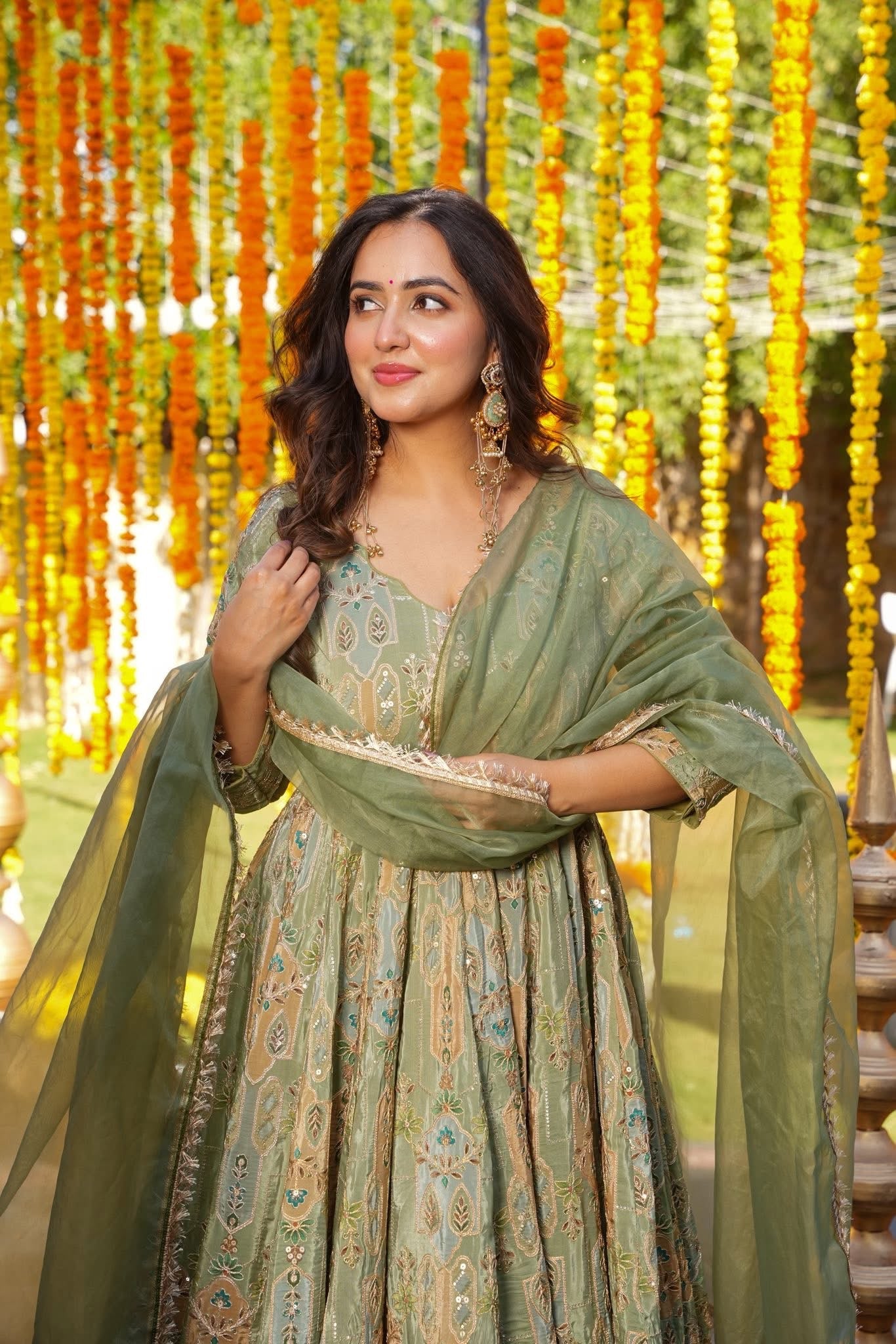 Nazakat Green Wedding Wear Heavy Suit Set