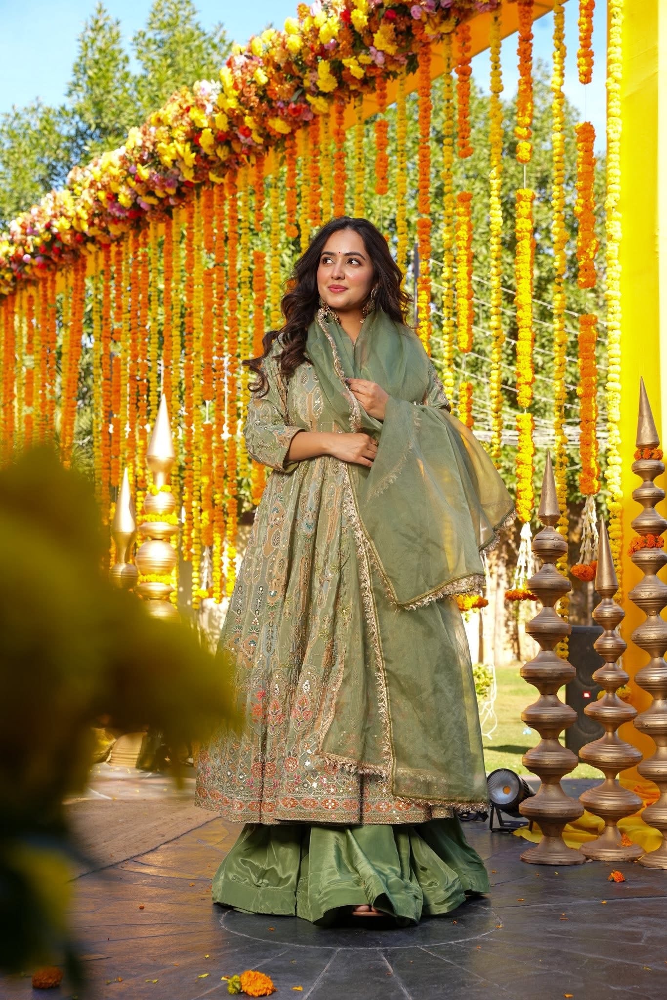 Nazakat Green Wedding Wear Heavy Suit Set