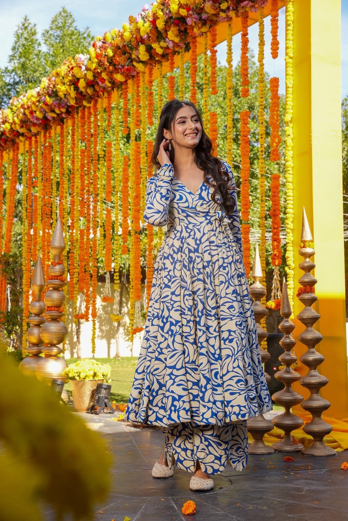 Ridhvisha Printed Angrakha Kurta Set