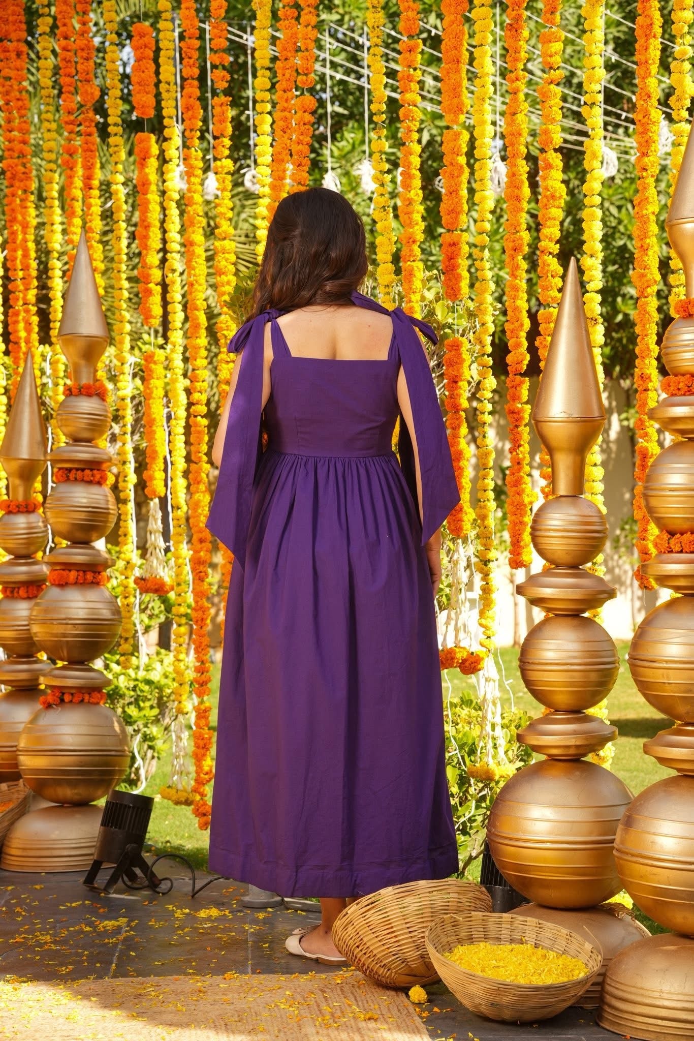 Purple Statement Bow Dress