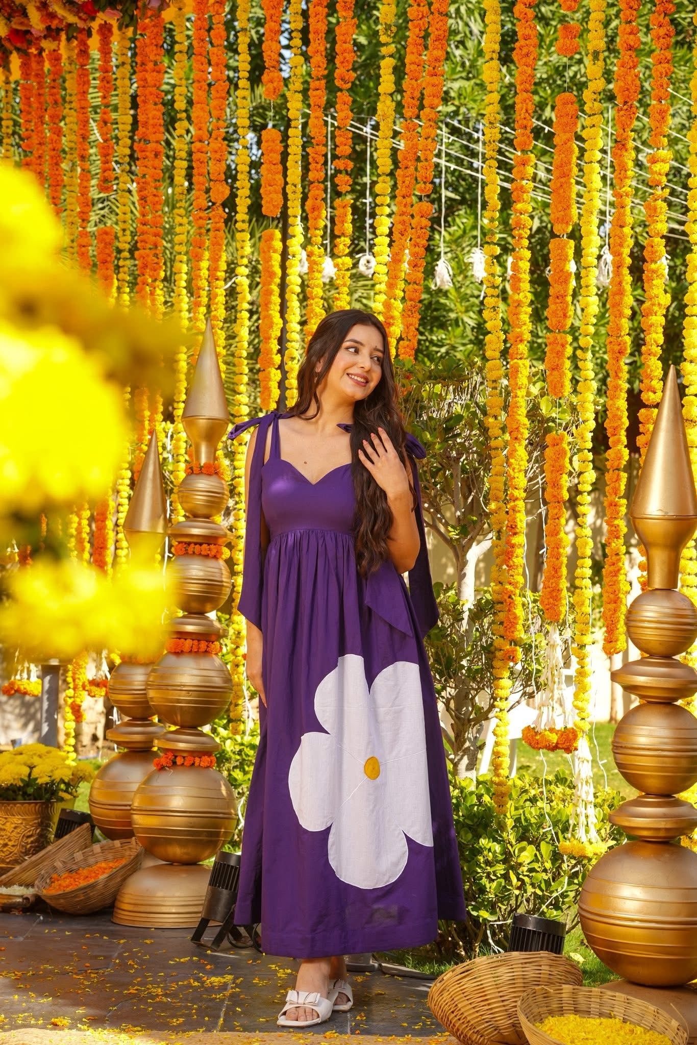 Purple Statement Bow Dress