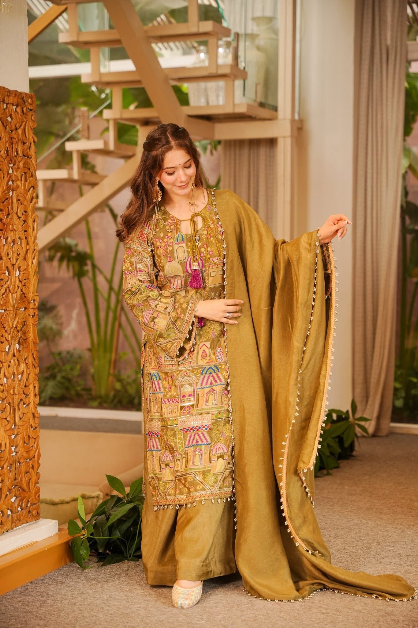 Rihansa Green Embroidered Kurta Set