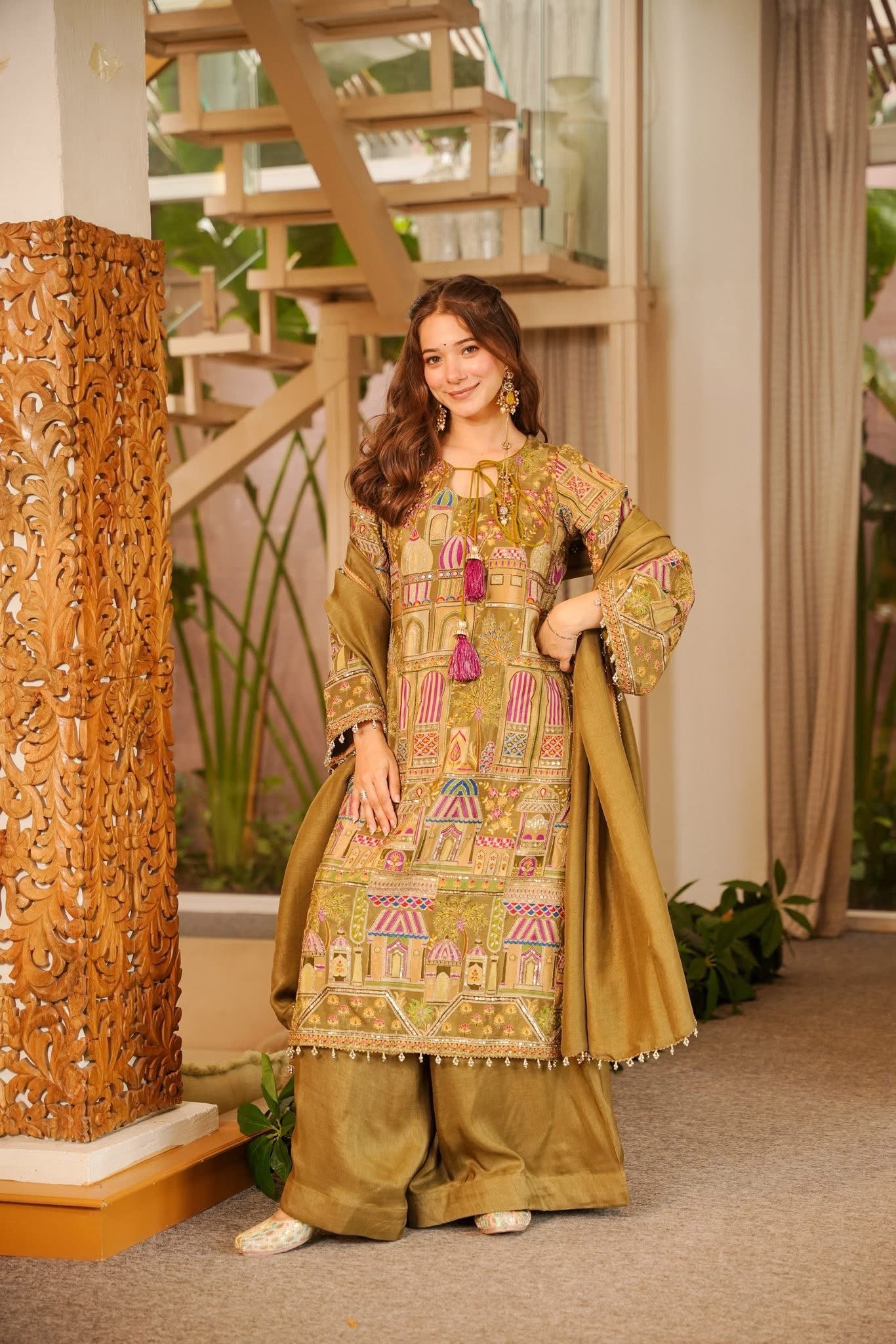 Rihansa Green Embroidered Kurta Set