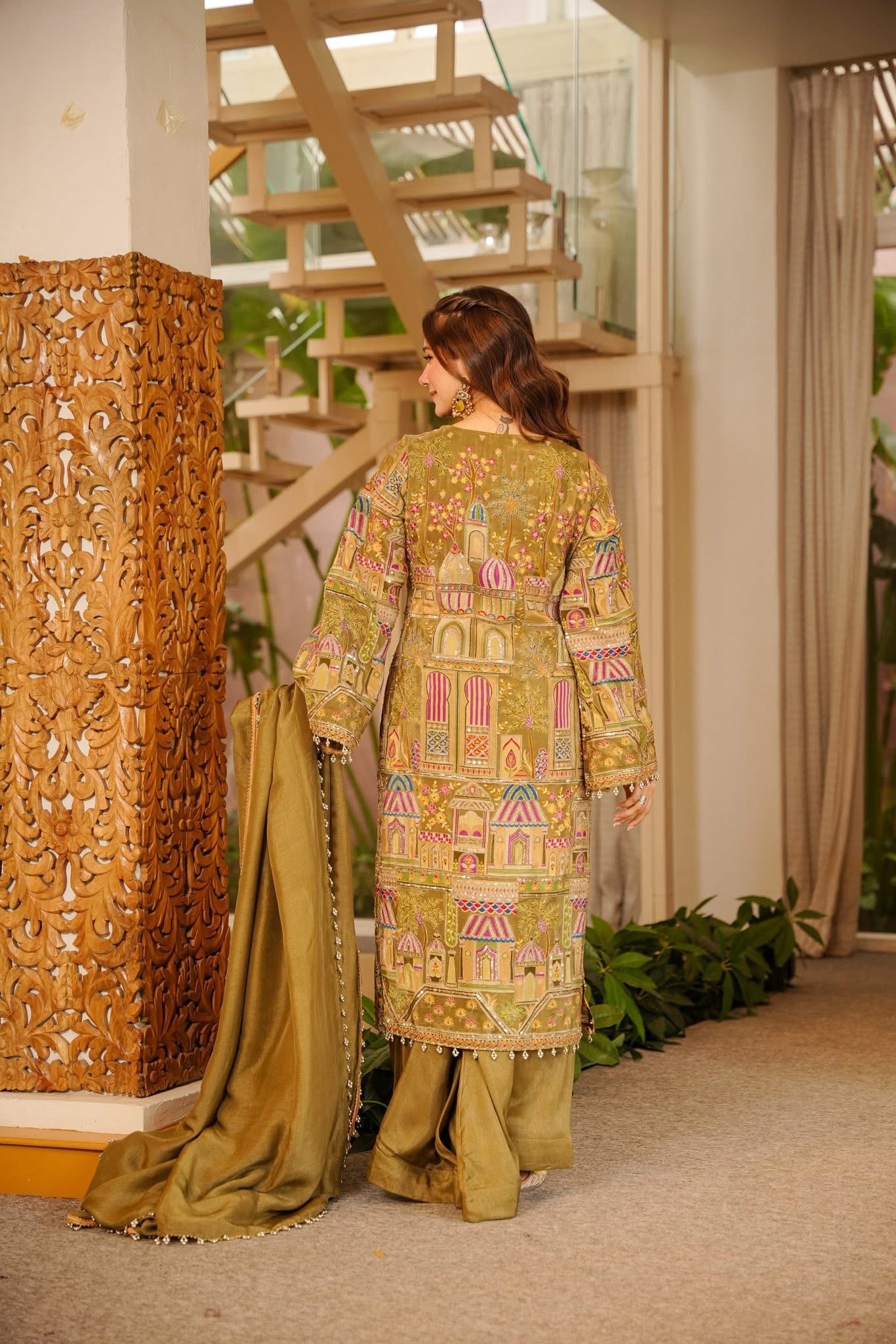 Rihansa Green Embroidered Kurta Set