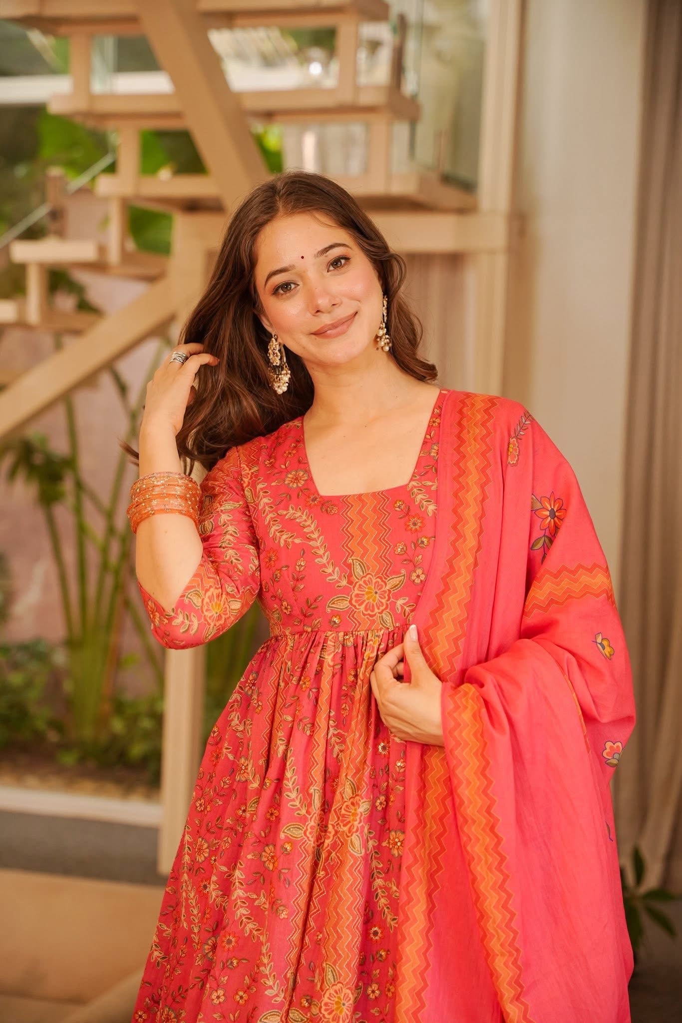 Fanishka Cotton Anarkali Suit Set