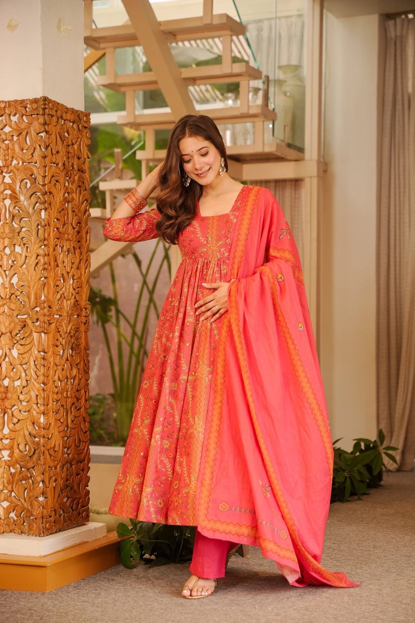 Fanishka Cotton Anarkali Suit Set