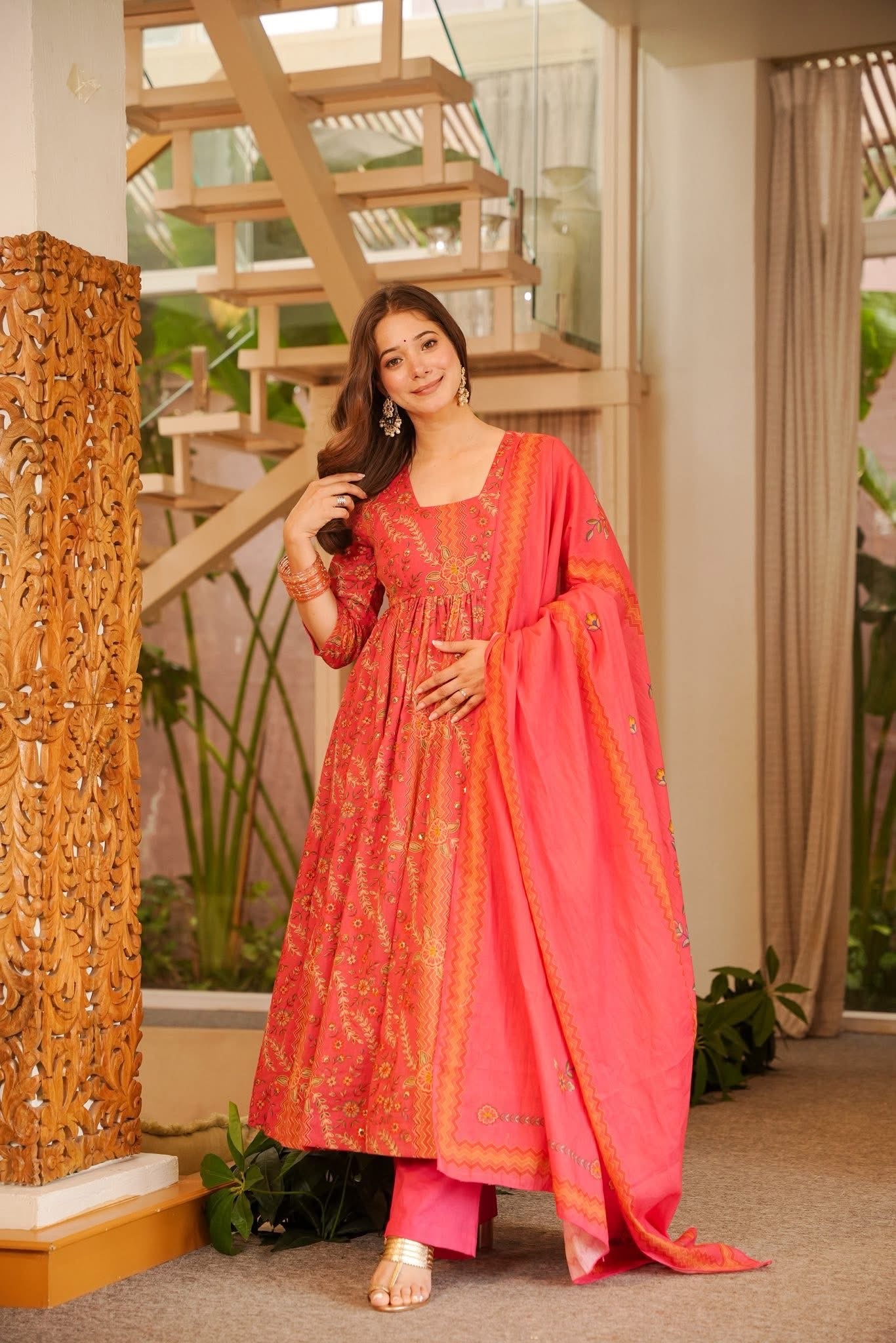 Fanishka Cotton Anarkali Suit Set