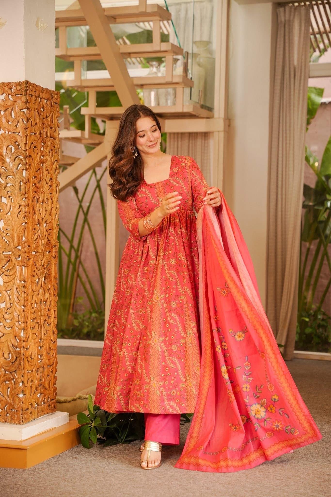 Fanishka Cotton Anarkali Suit Set