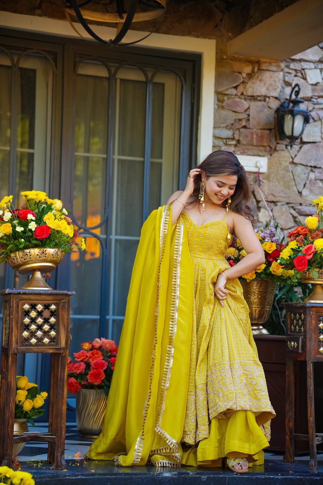 Mehwar Yellow Wedding Wear Suit Set