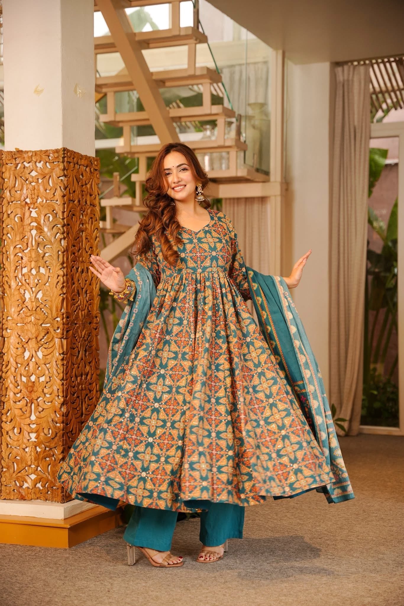 Aritrika Cotton Anarkali Suit Set