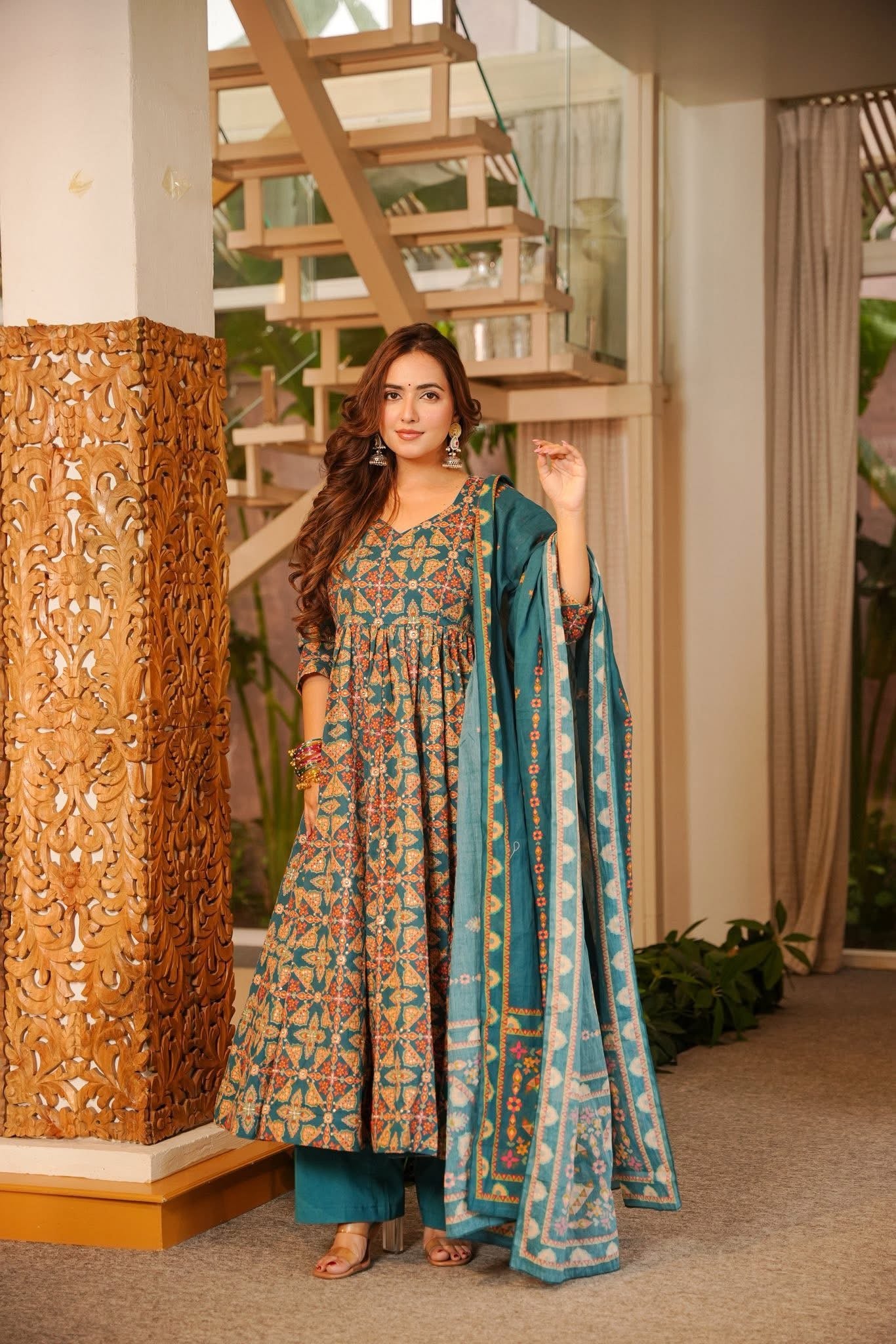 Aritrika Cotton Anarkali Suit Set