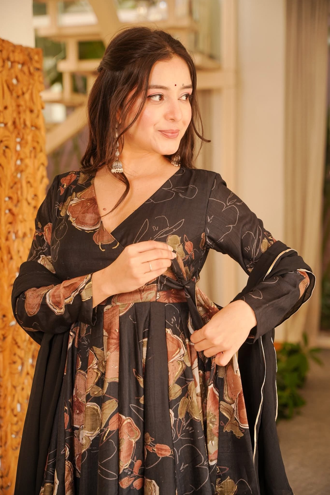 Kairvi Rayon Anarkali Suit Set