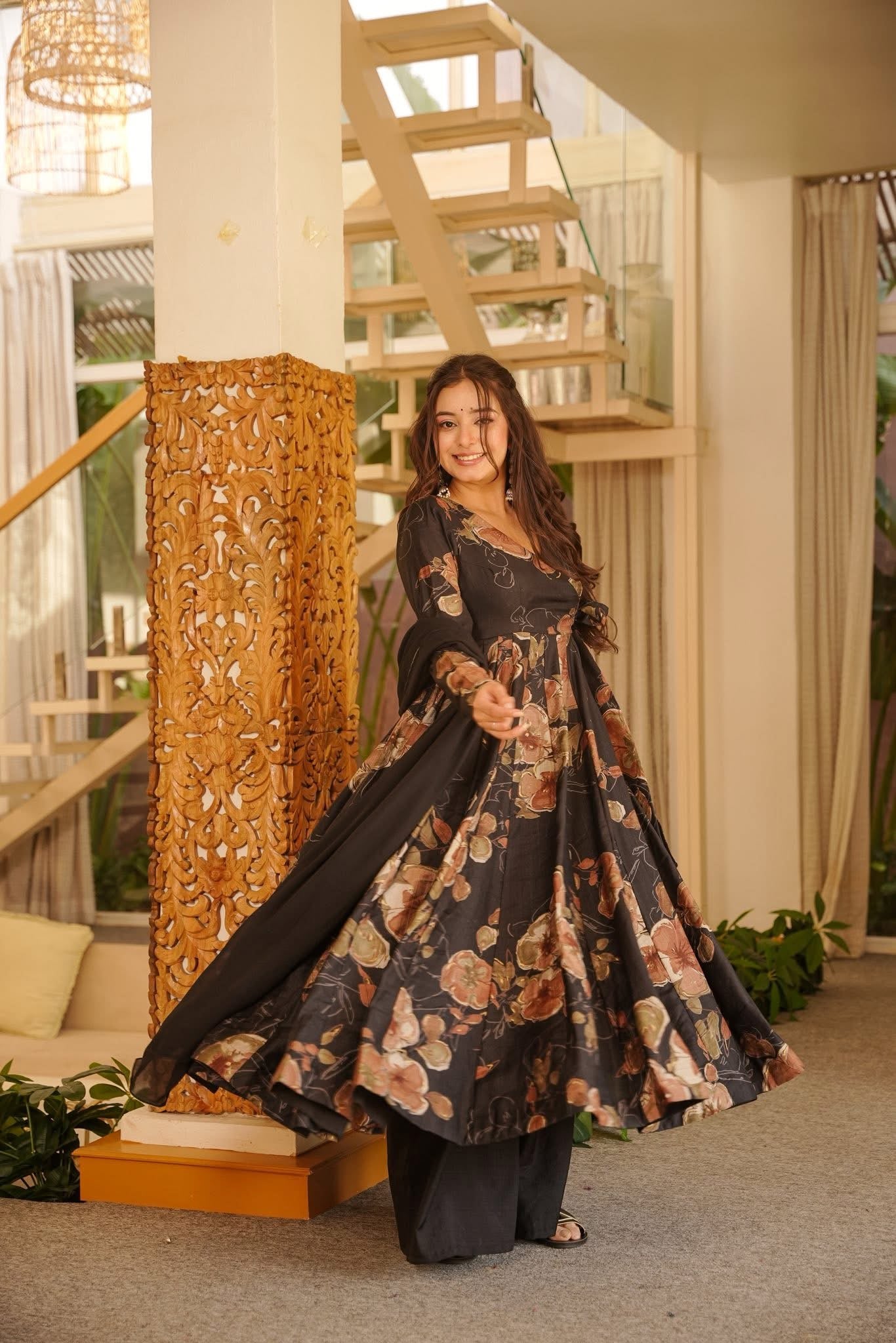 Kairvi Rayon Anarkali Suit Set