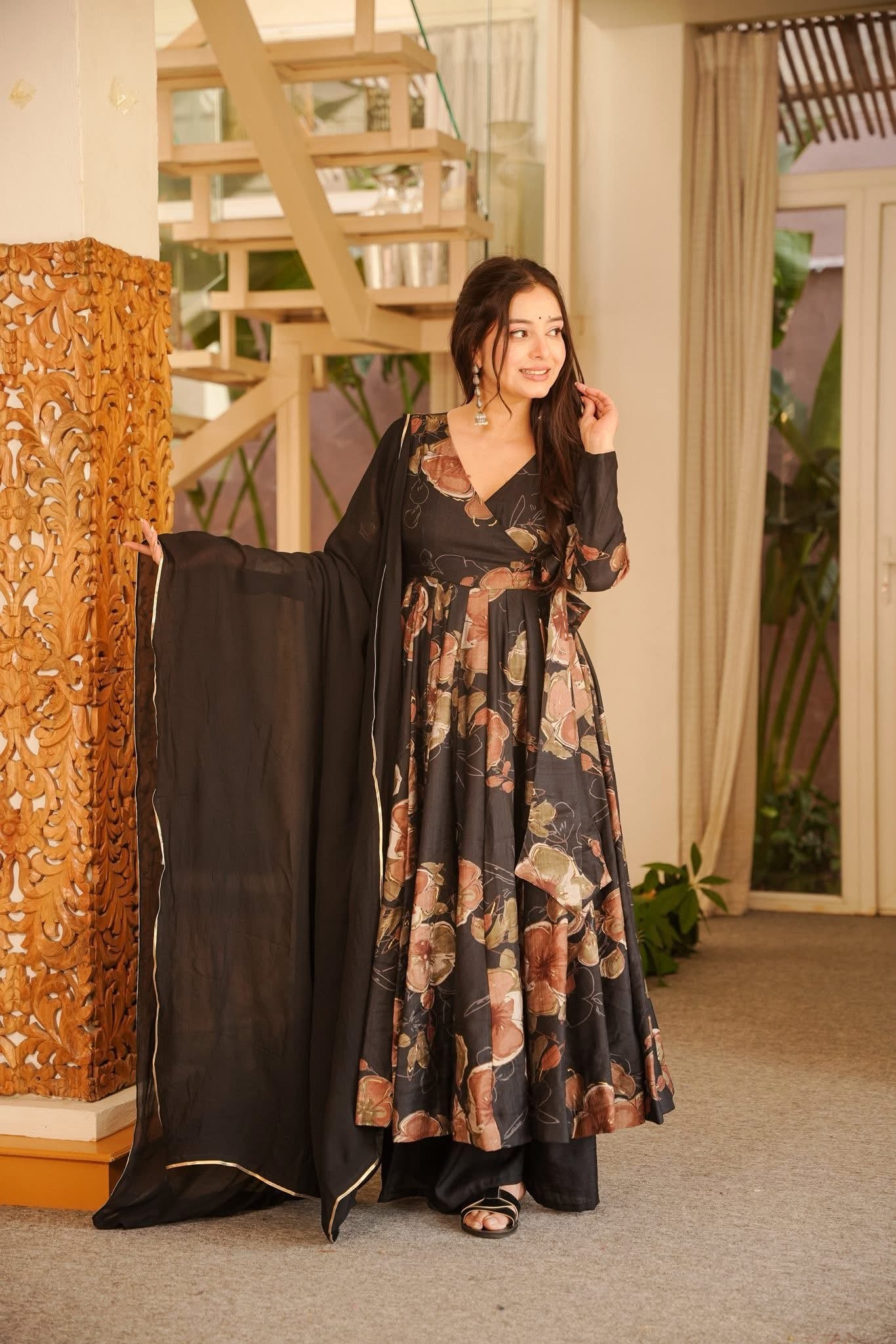 Kairvi Rayon Anarkali Suit Set