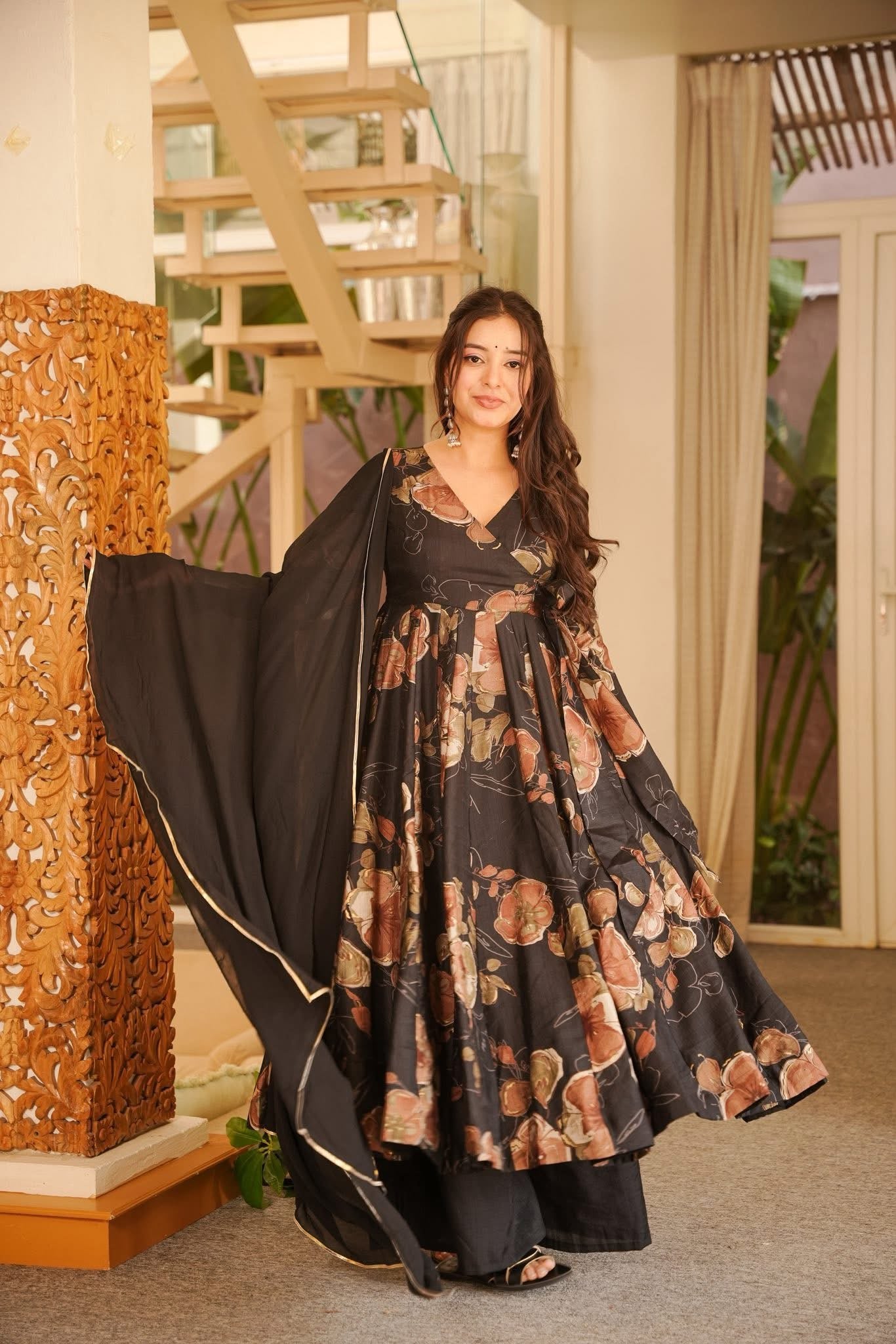 Kairvi Rayon Anarkali Suit Set