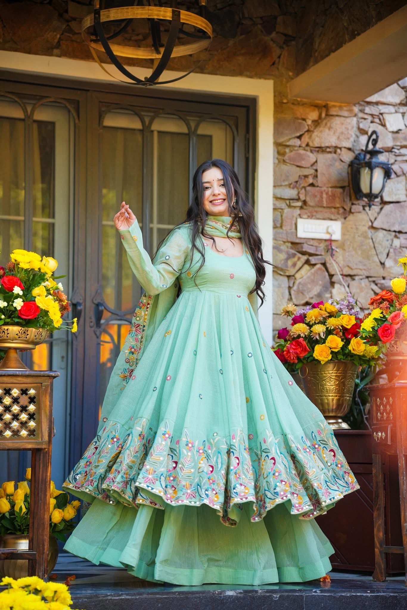 Ishmika Organza Anarkali Suit Set