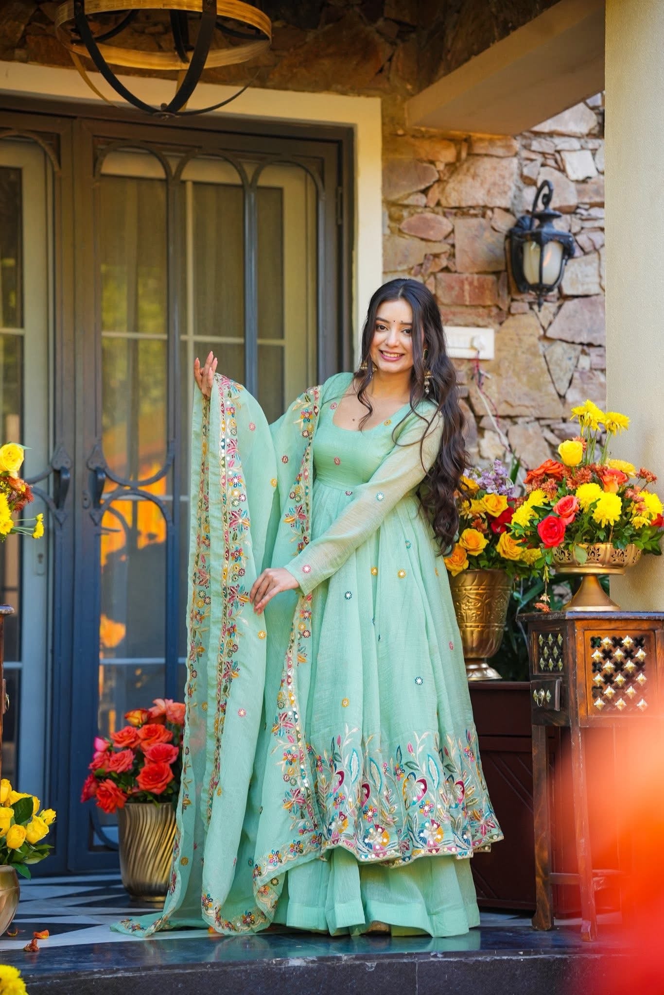 Ishmika Organza Anarkali Suit Set