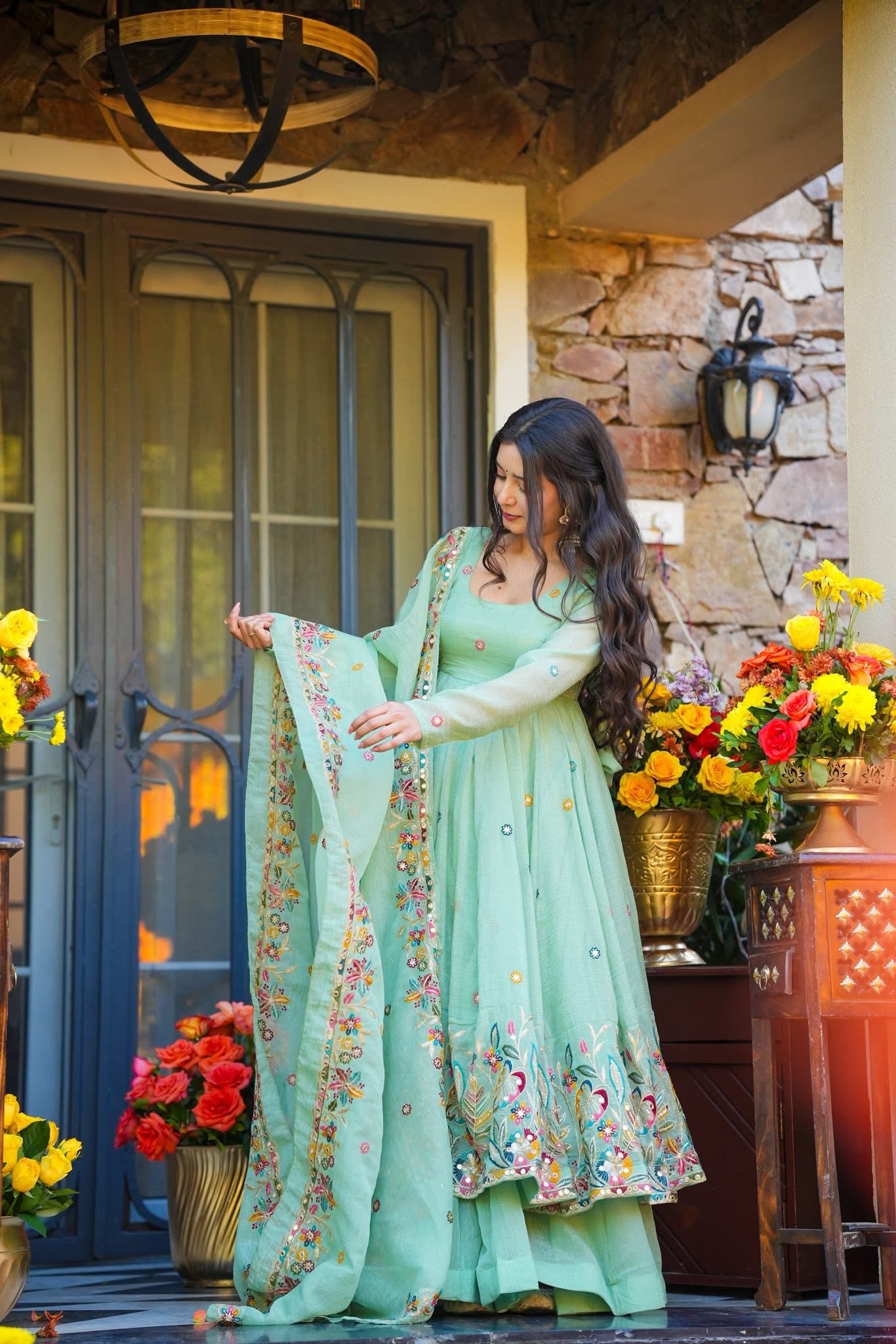 Ishmika Organza Anarkali Suit Set