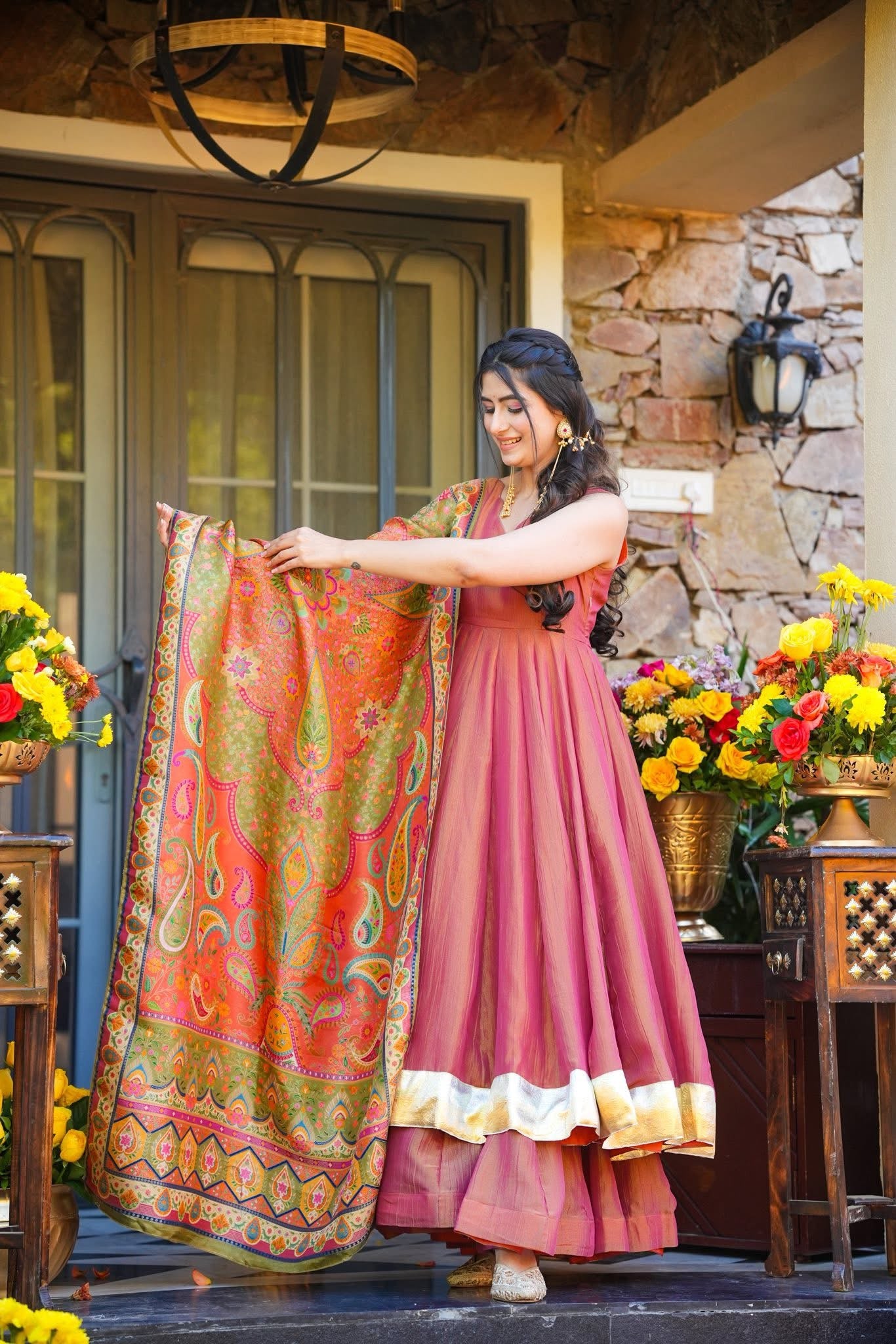 Navyara Pink Wedding Wear Suit Set