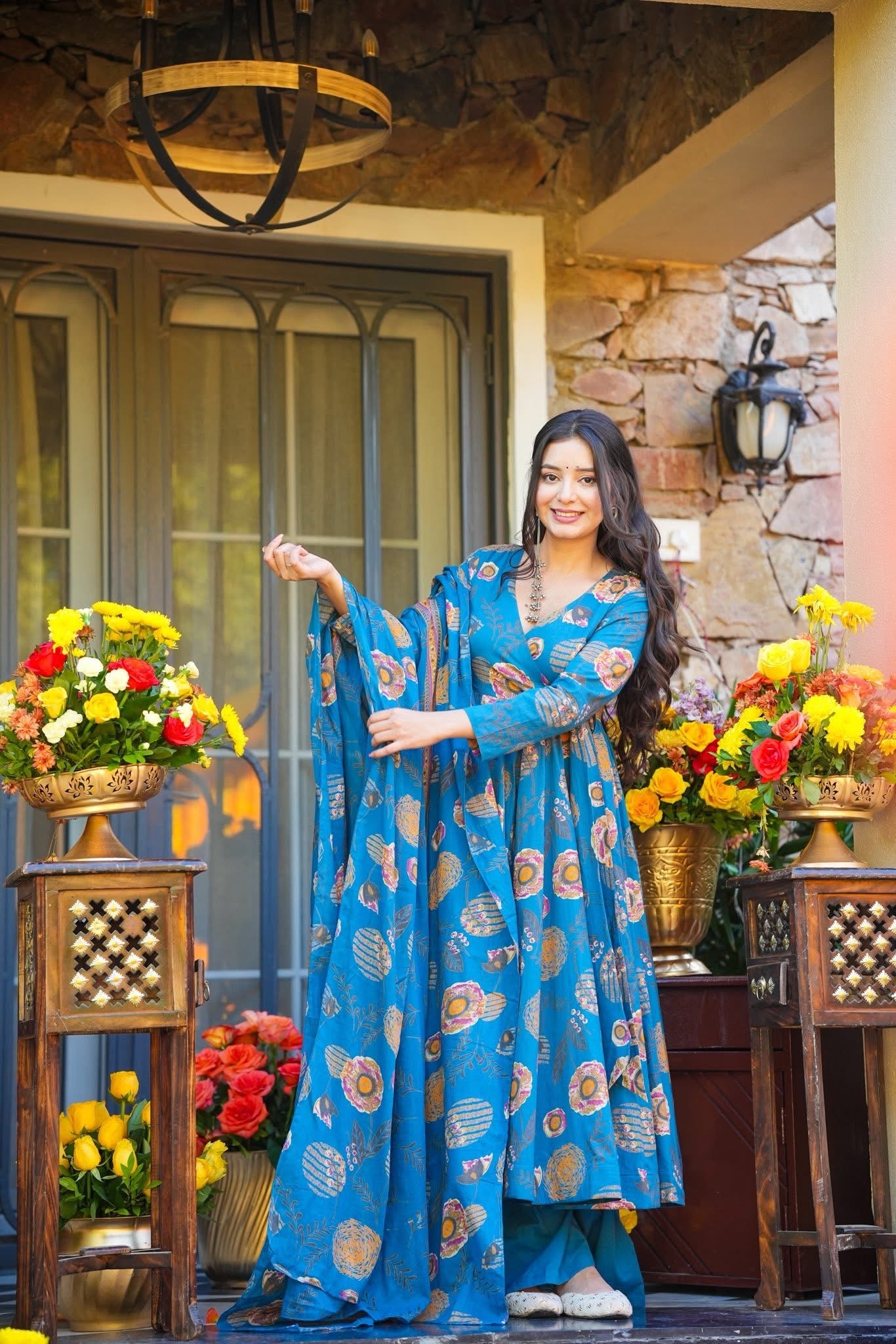 Tushara Cotton Anarkali Suit Set