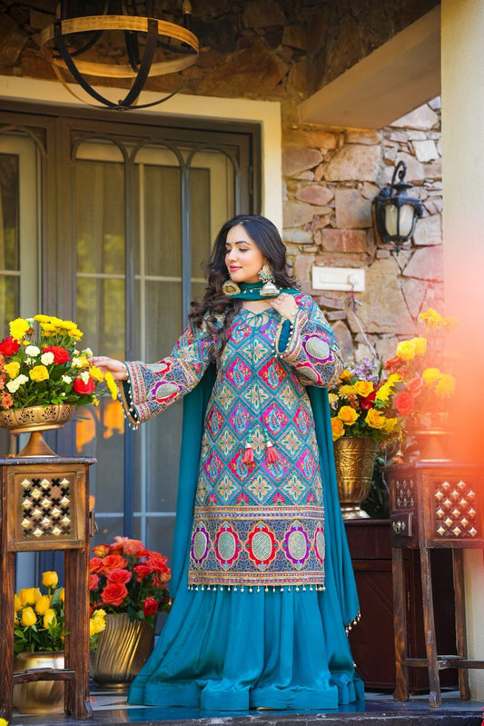 Anwesha Heavy Multicolored Embroidered Kurta Set