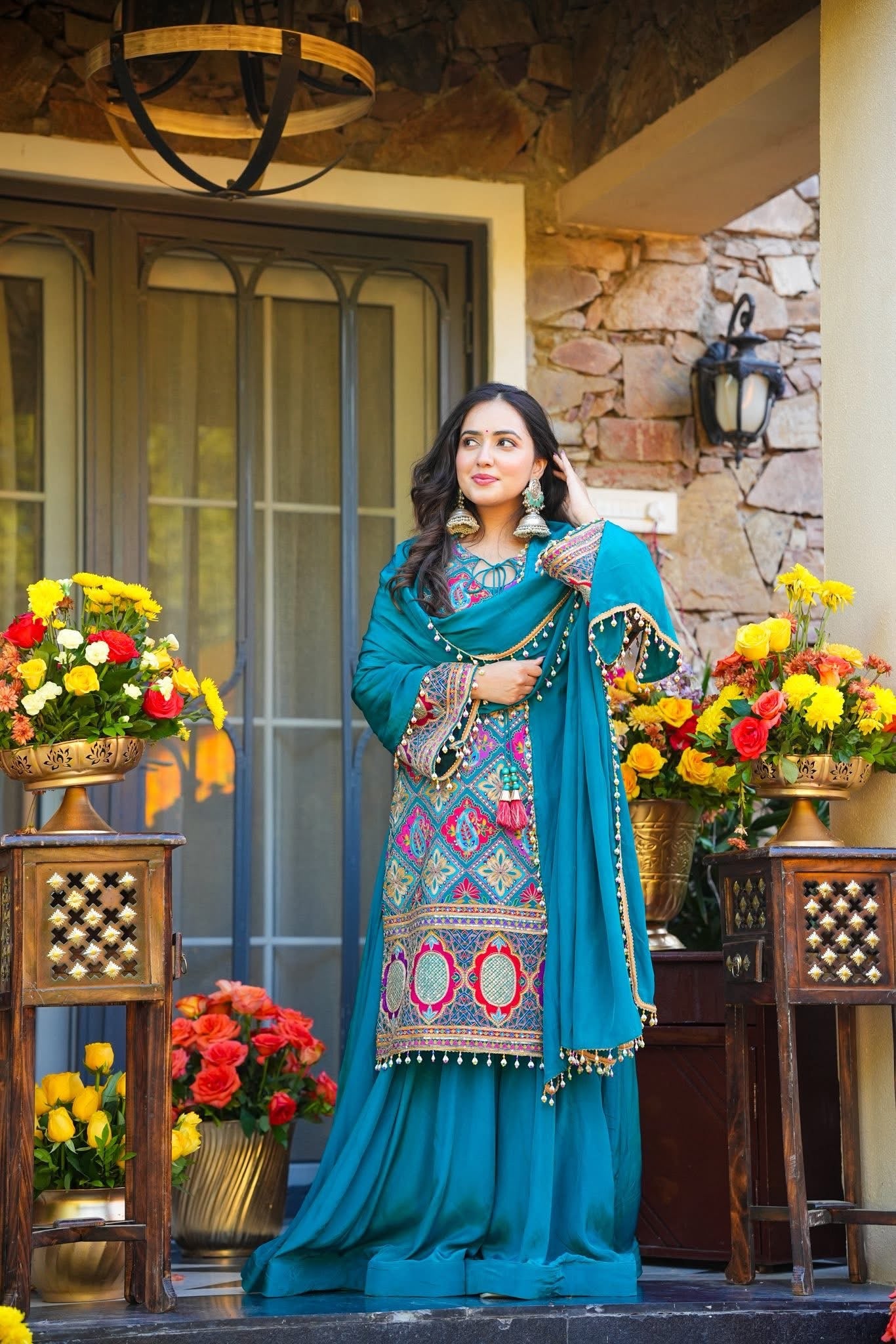 Anwesha Heavy Multicolored Embroidered Kurta Set