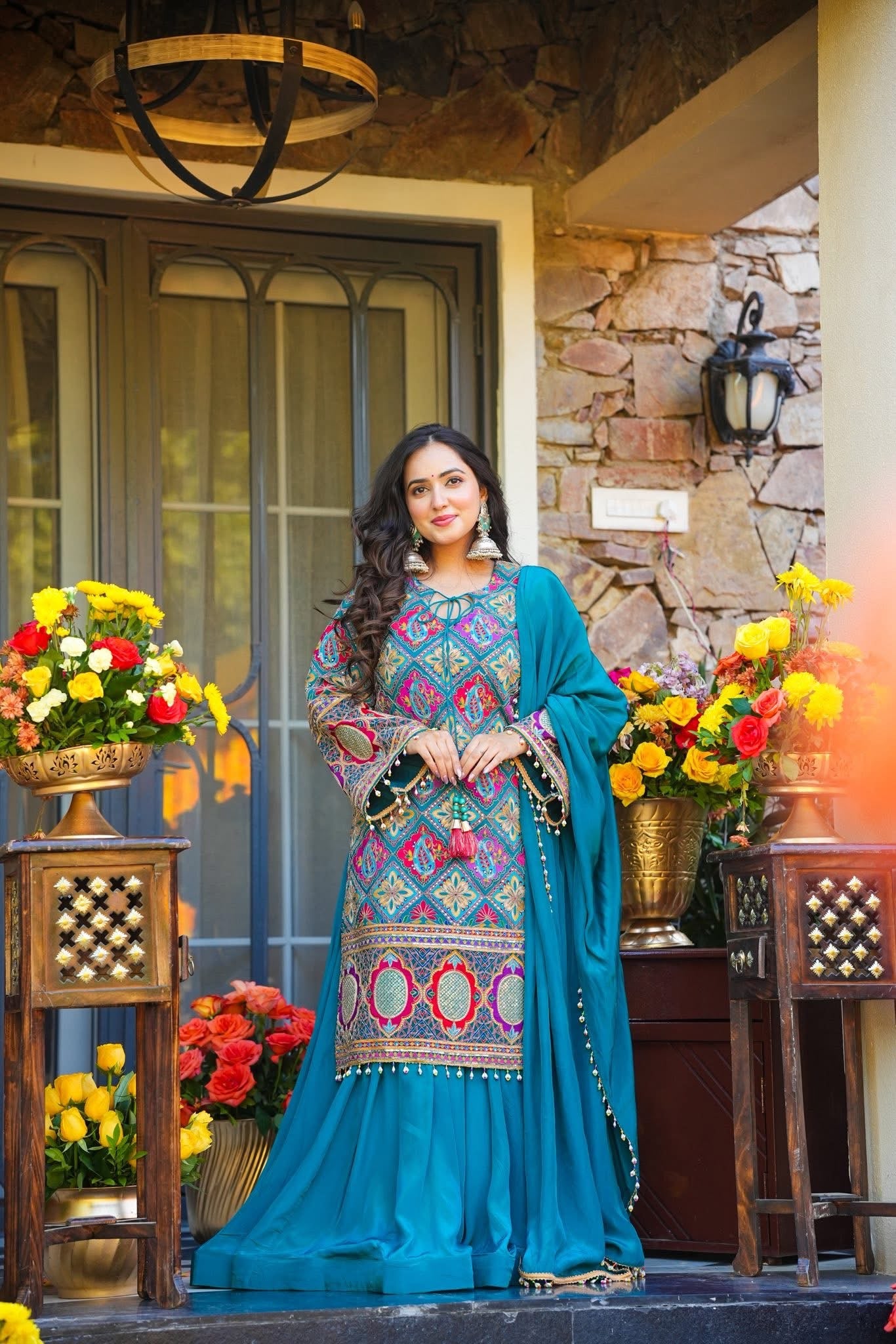 Anwesha Heavy Multicolored Embroidered Kurta Set