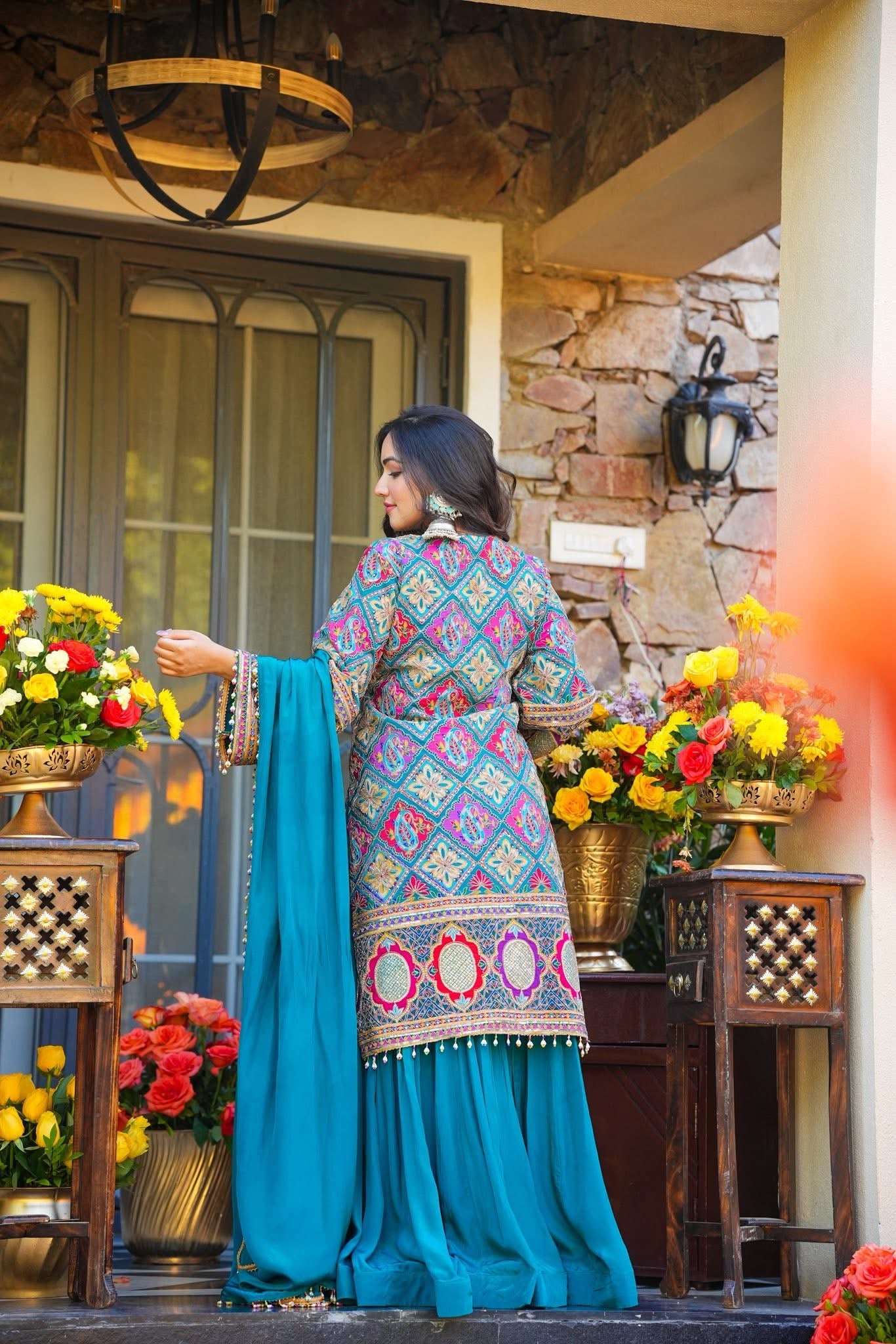 Anwesha Heavy Multicolored Embroidered Kurta Set