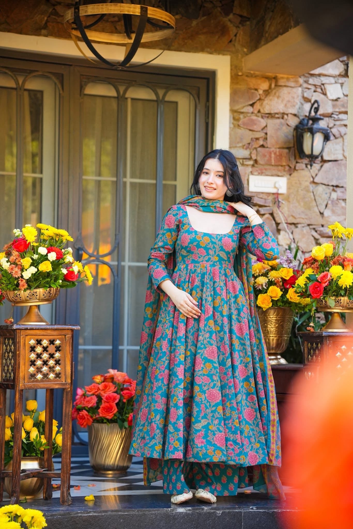 Mahveenah Cotton Anarkali Suit Set