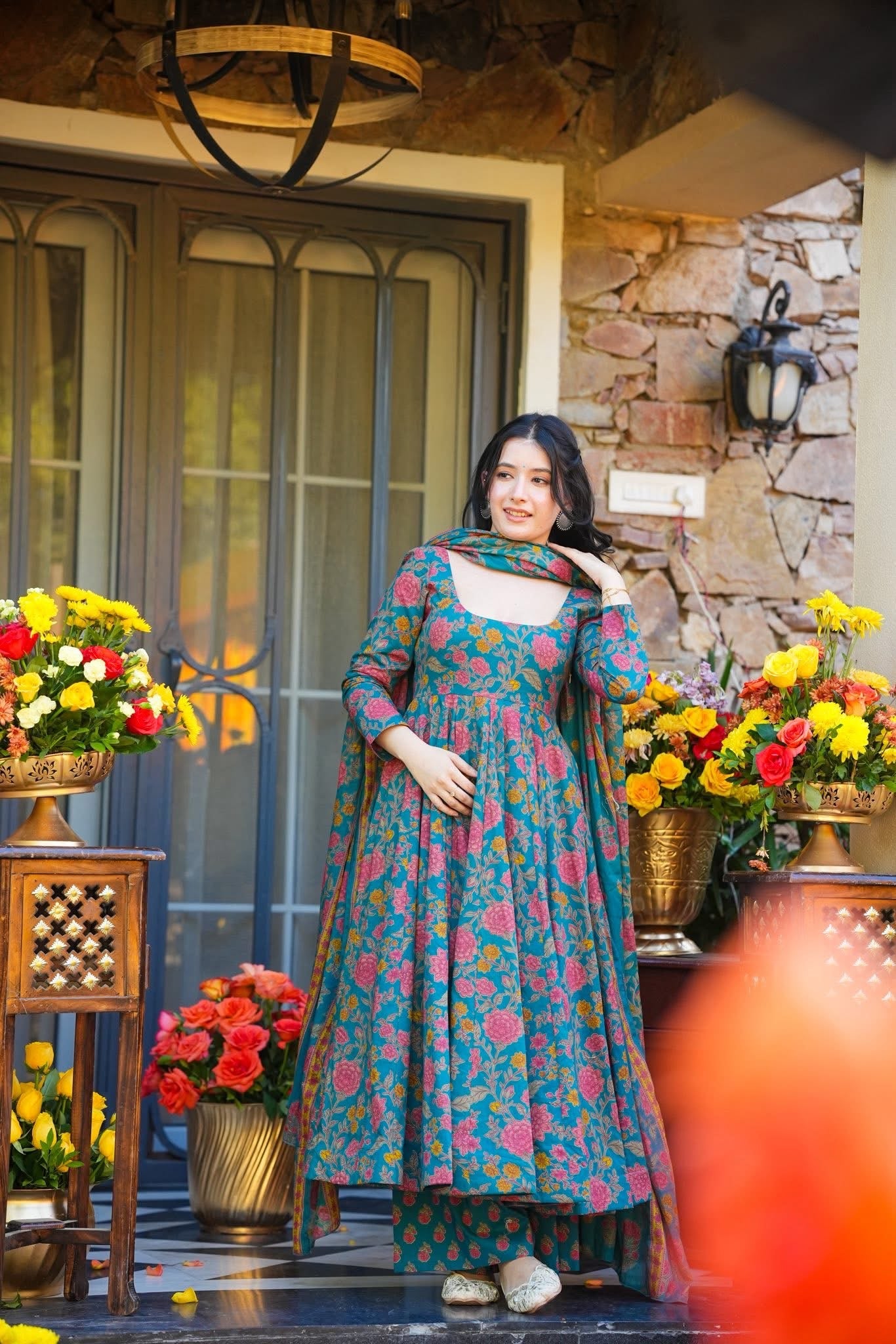 Mahveenah Cotton Anarkali Suit Set