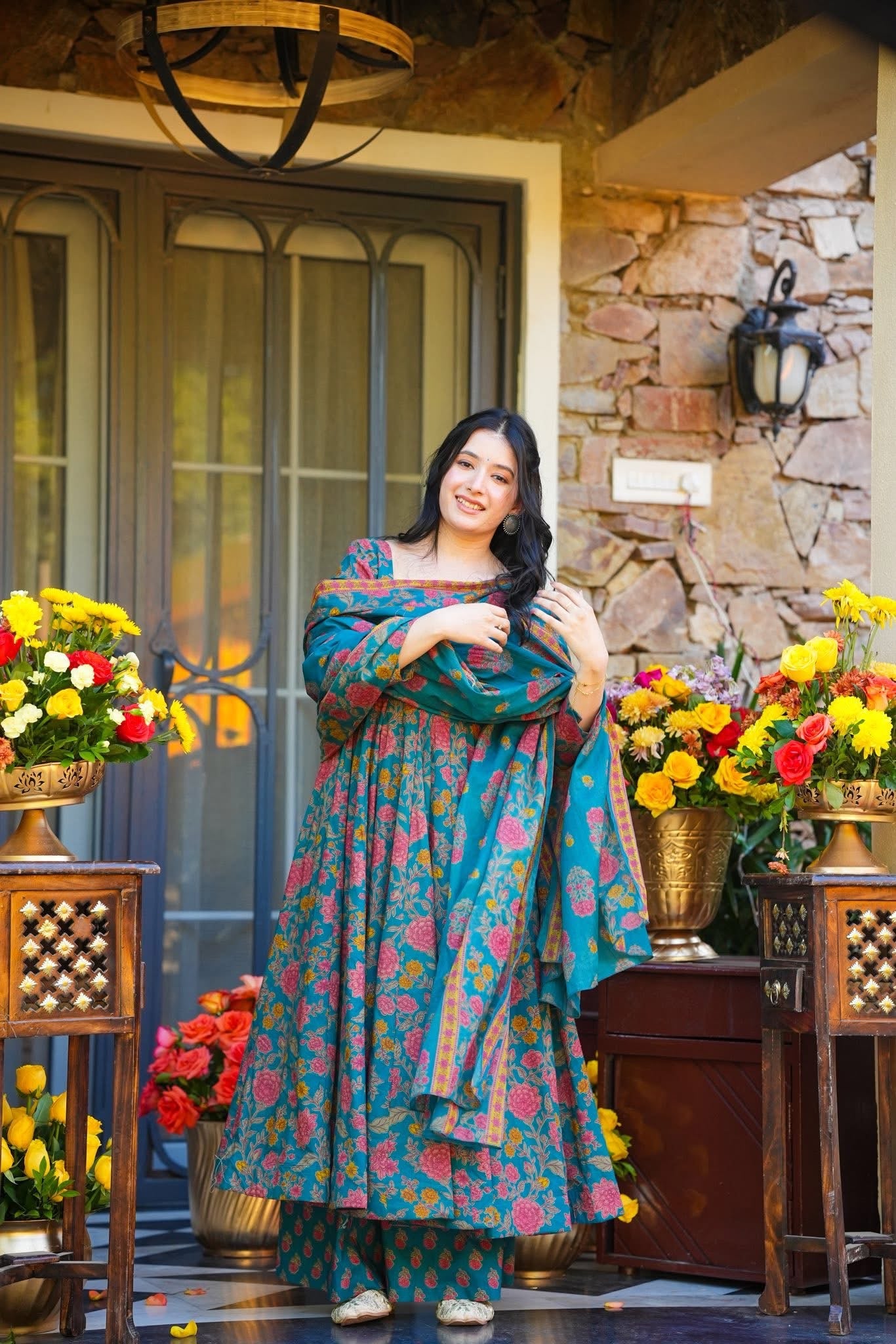 Mahveenah Cotton Anarkali Suit Set