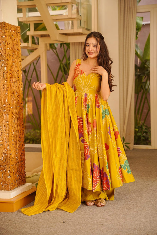 Jyestha Cotton Anarkali Suit Set