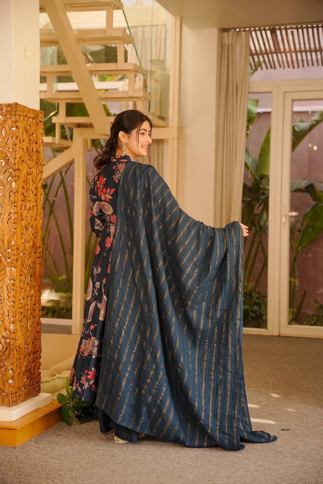 Agnijaa Blue Anarkali Suit Set
