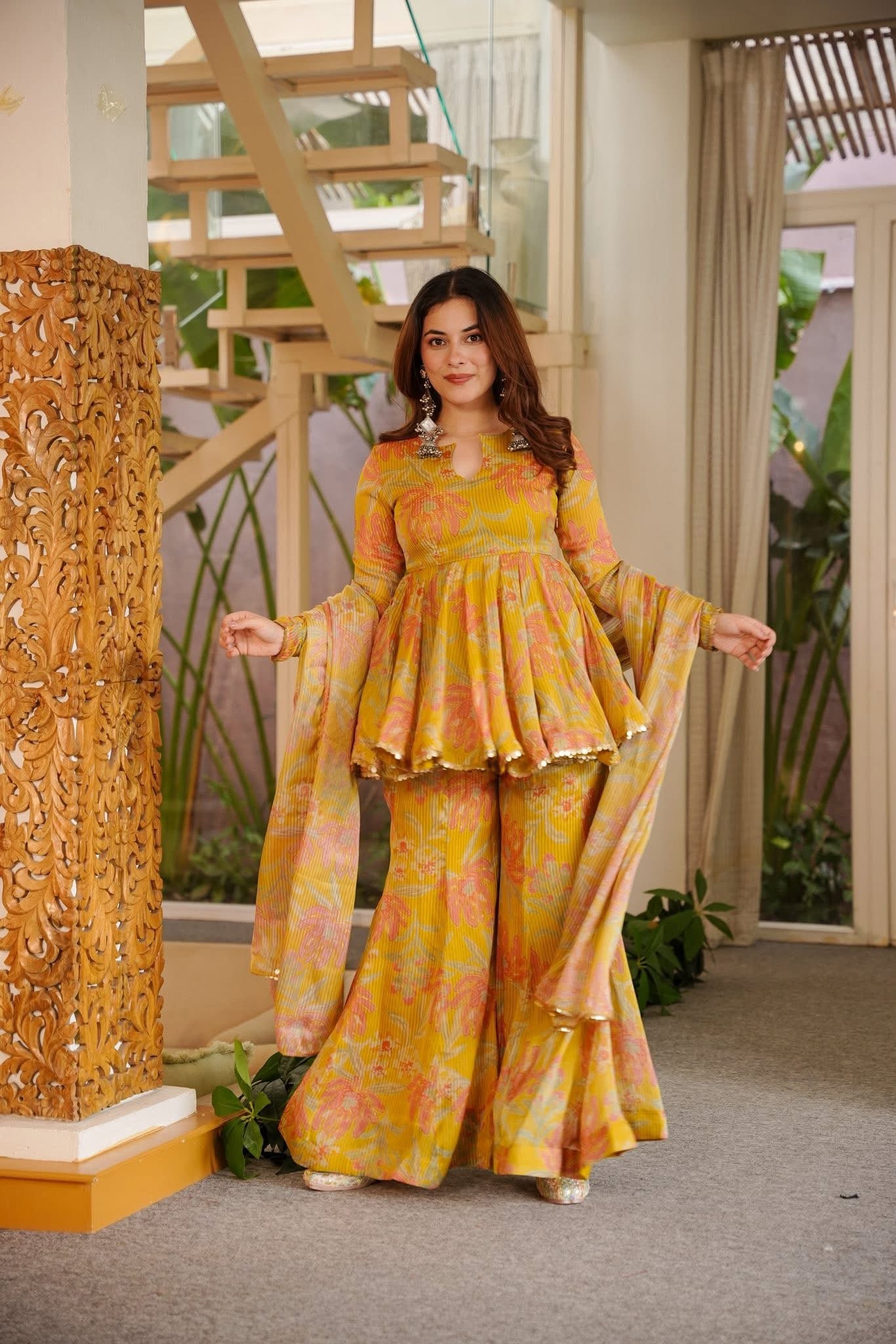 Vaari Floral Cosmos Sharara Set