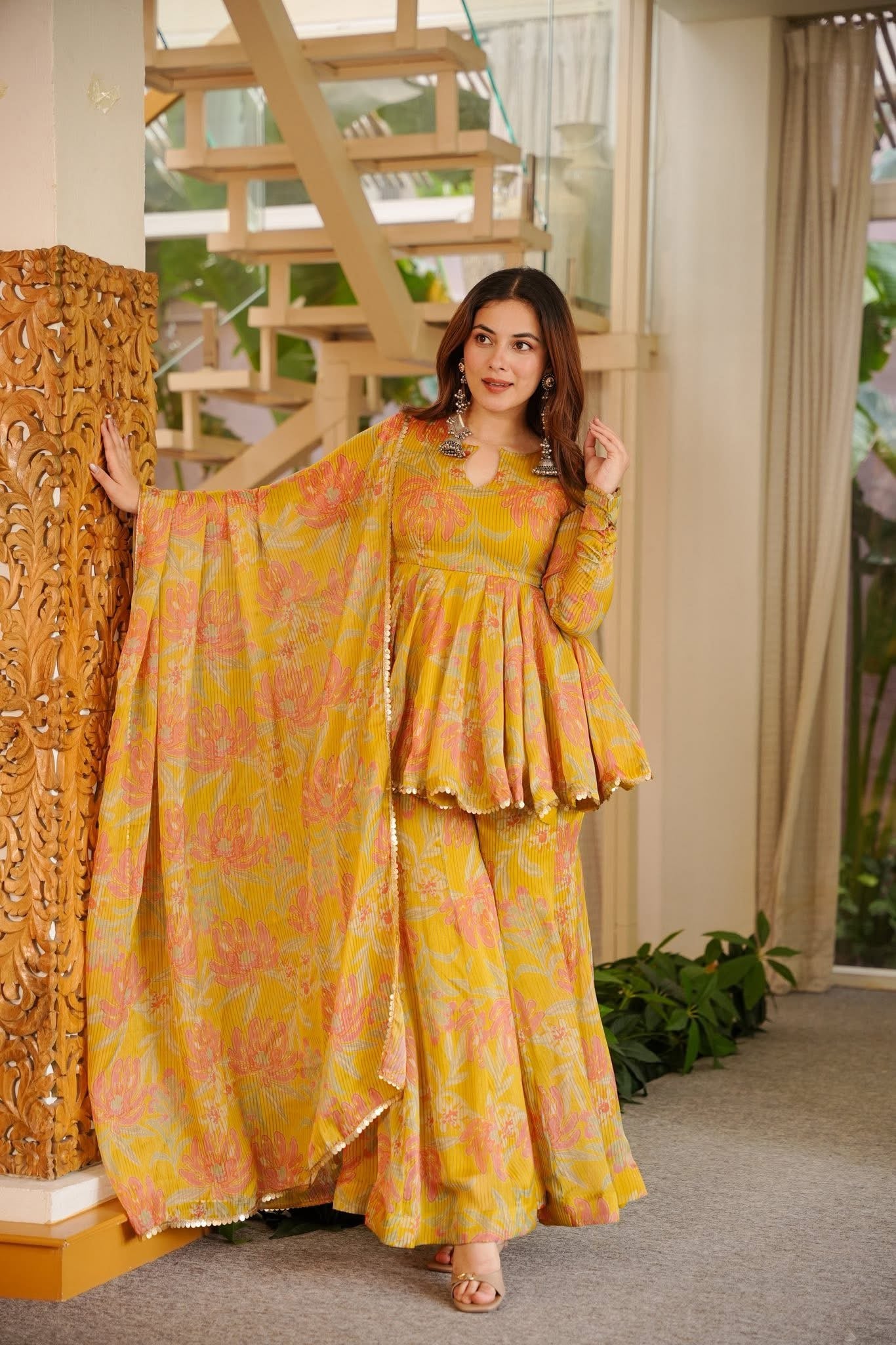 Vaari Floral Cosmos Sharara Set