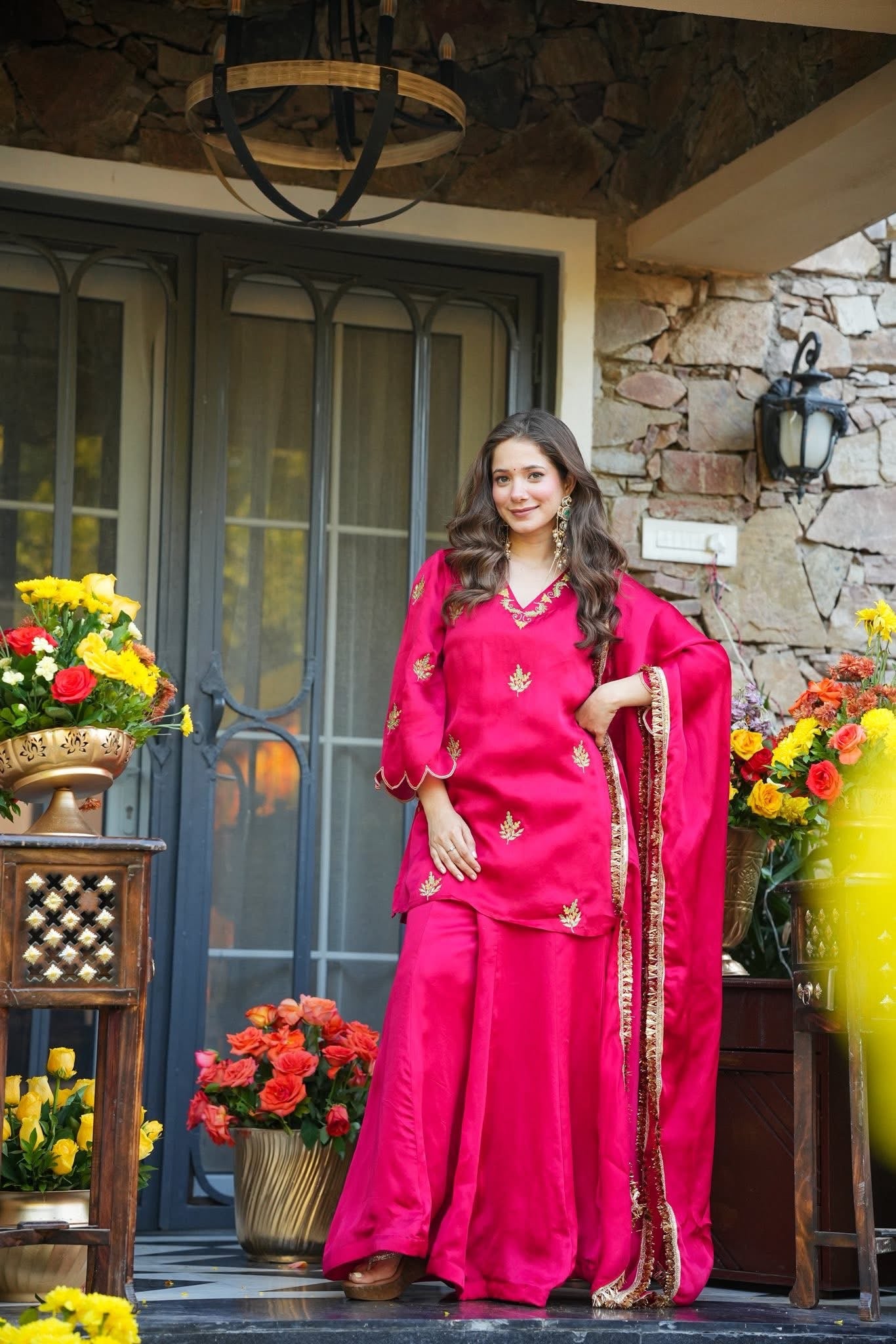 Alakt Red Wedding Wear Kurta Set