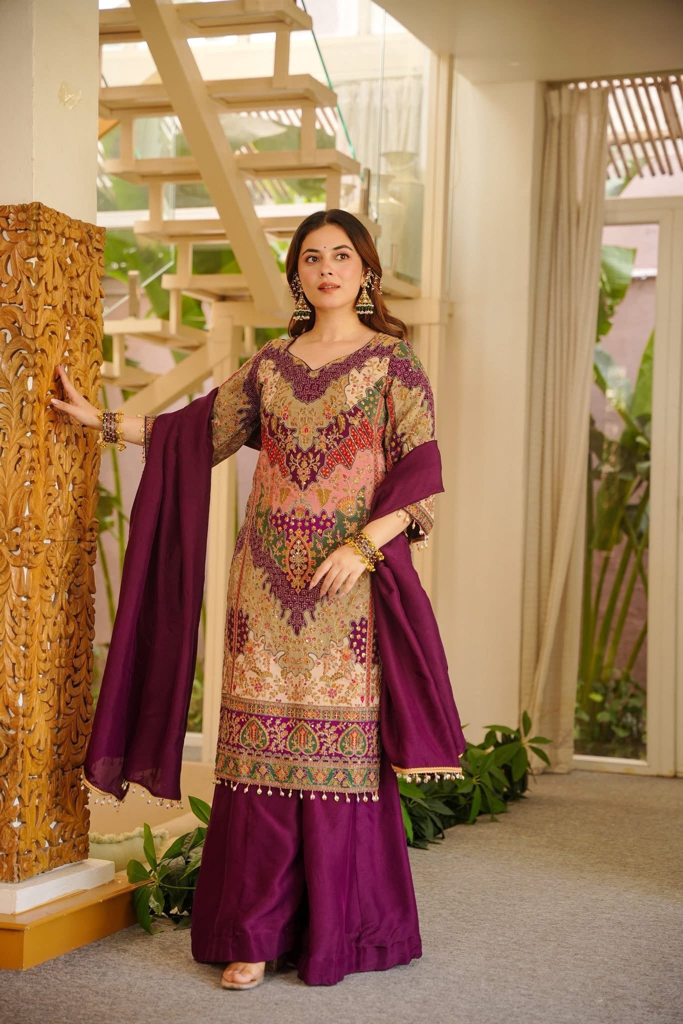 Mehervas Heavy Embroidered Kurta Set