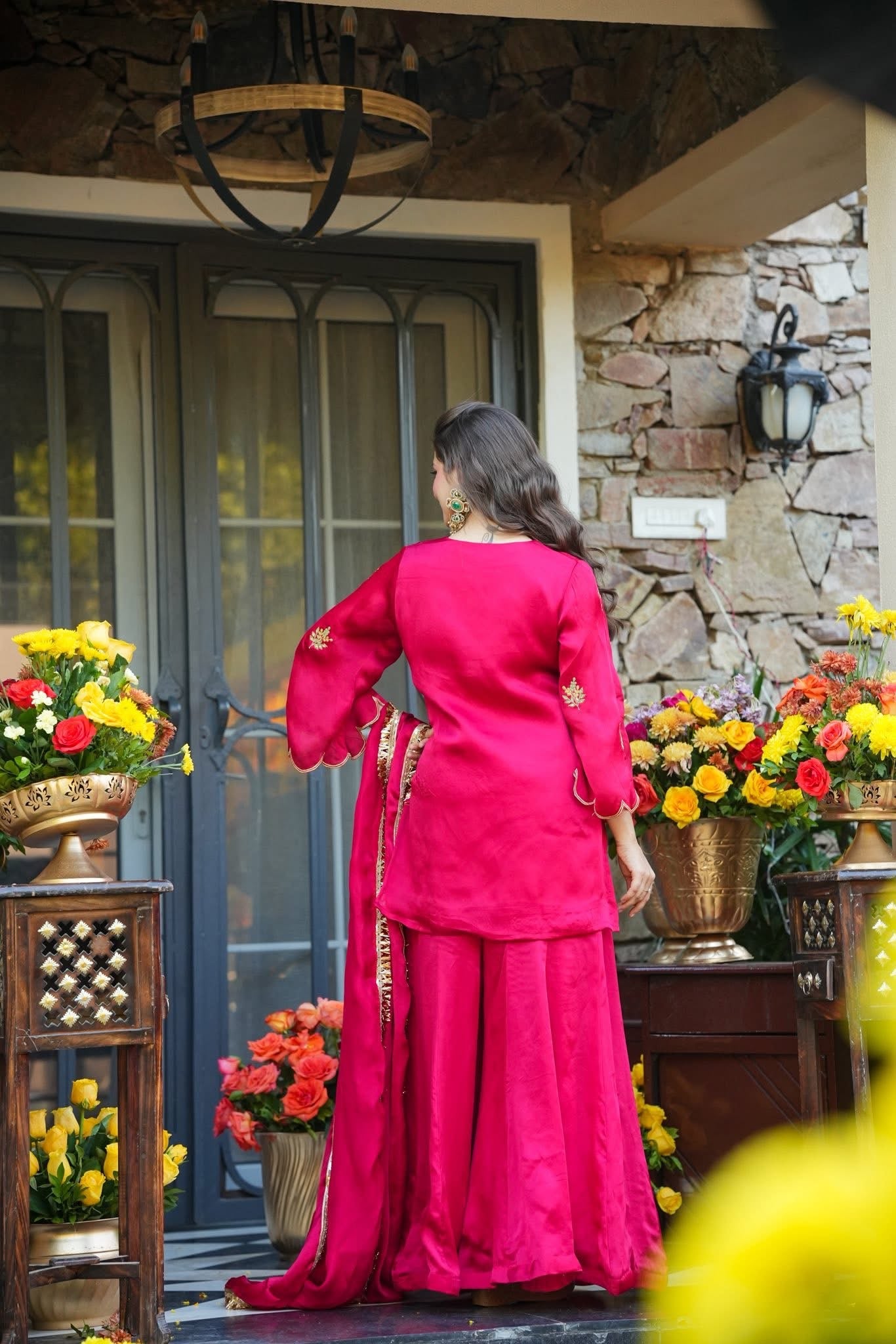 Alakt Red Wedding Wear Kurta Set