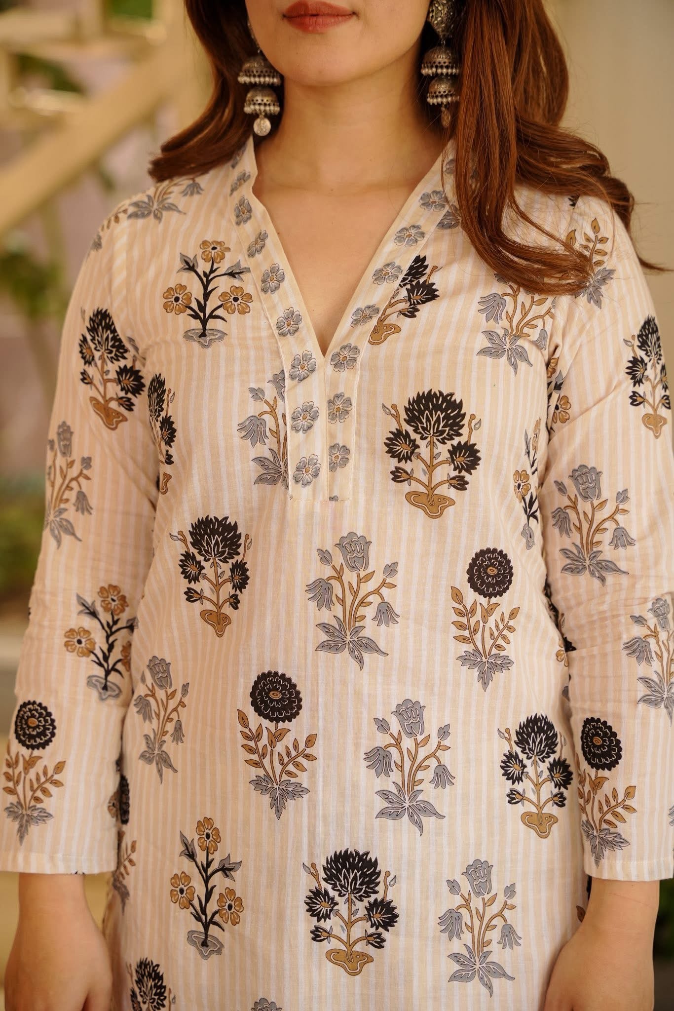 Kusha Printed Cotton Kurta Set