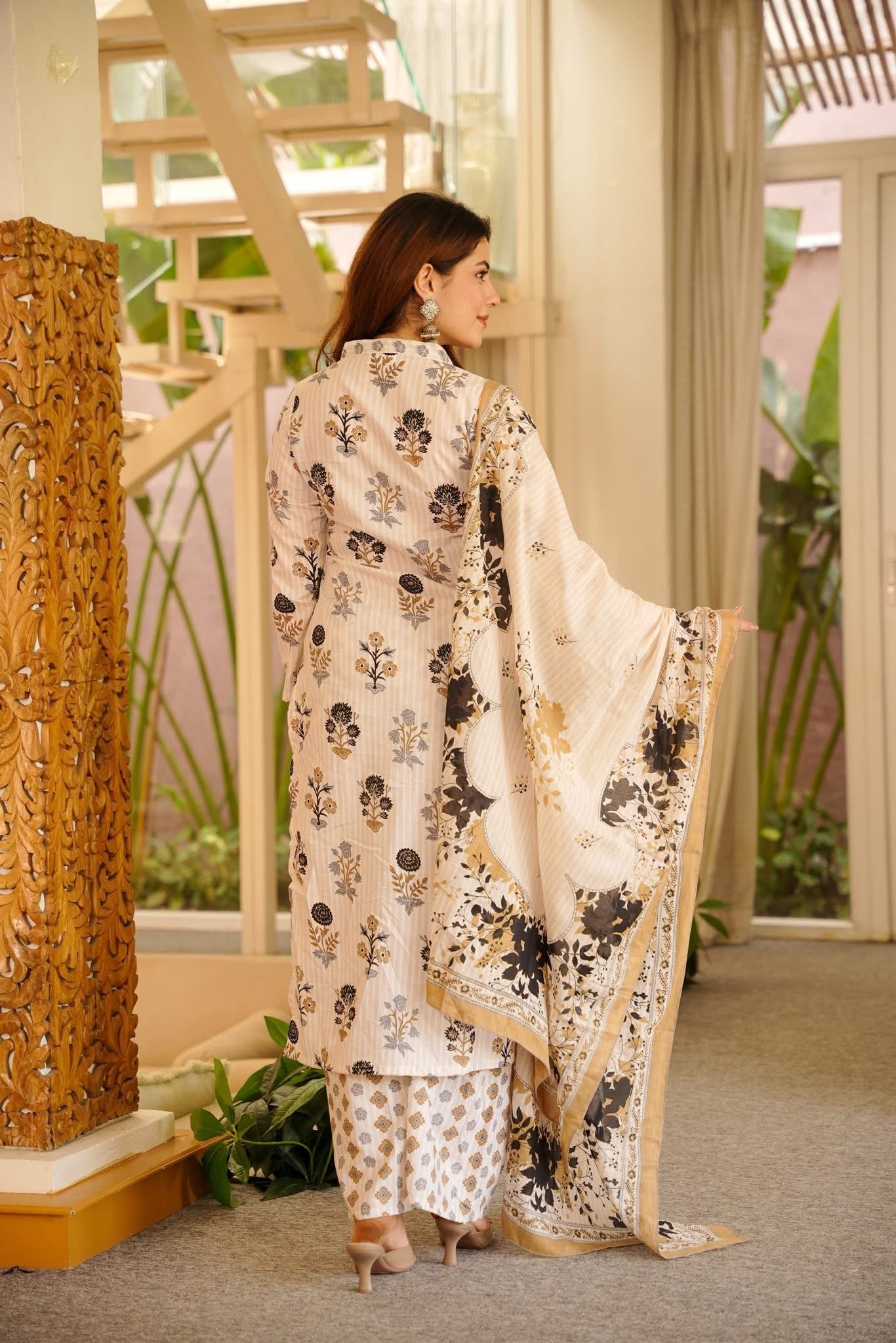 Kusha Printed Cotton Kurta Set