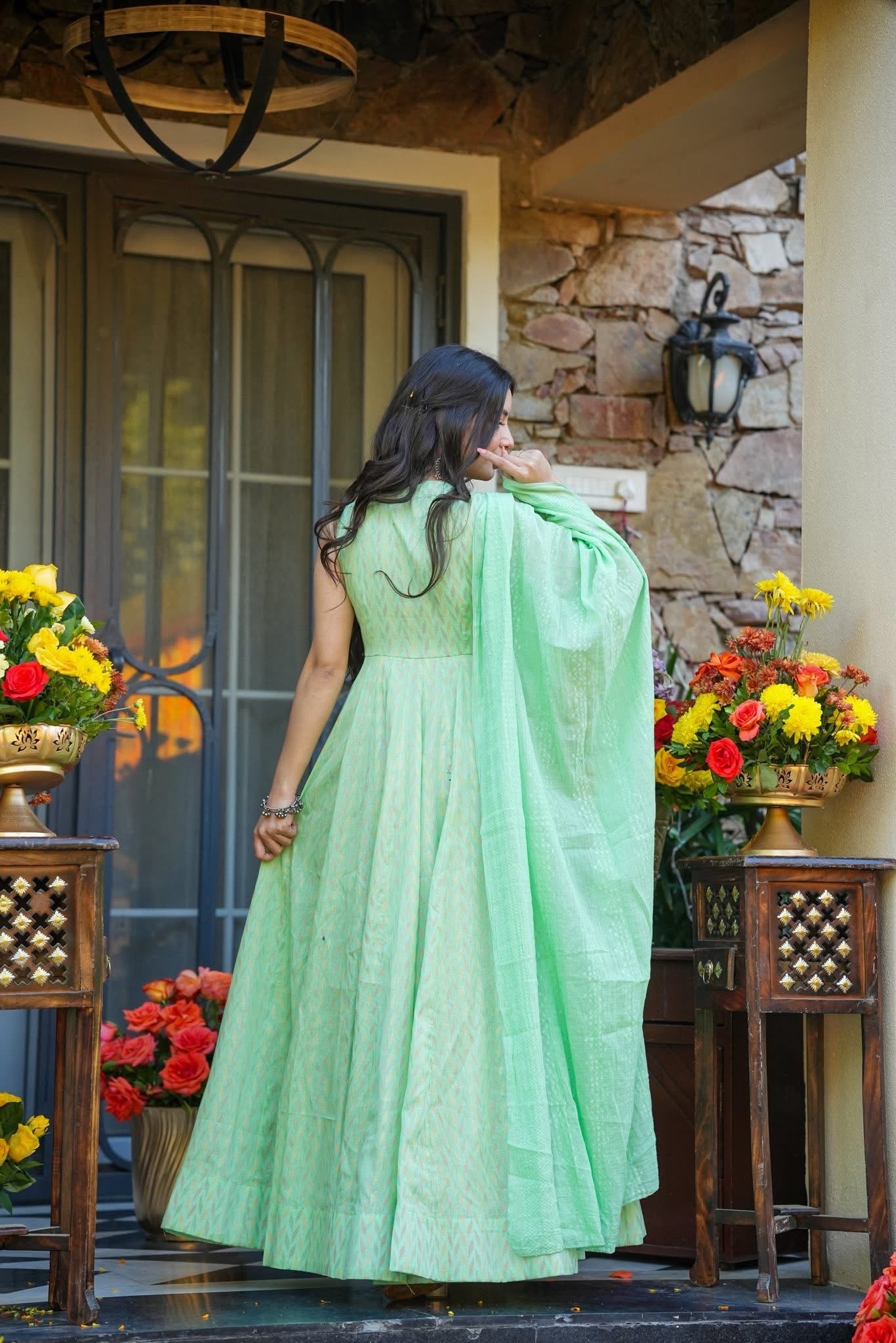 Cameo Green Cotton Maxi Set