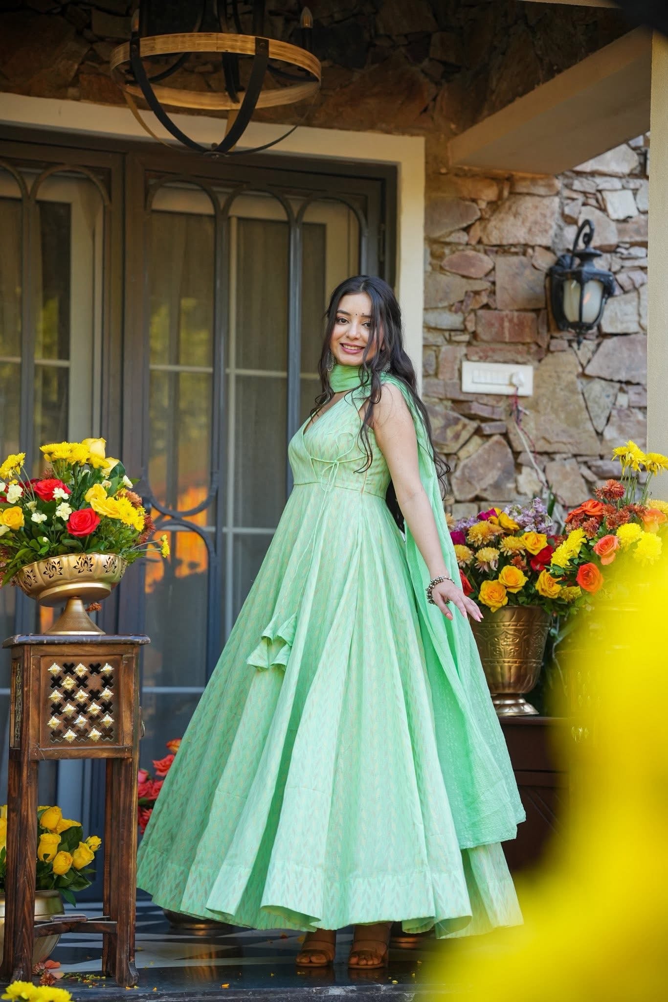 Cameo Green Cotton Maxi Set