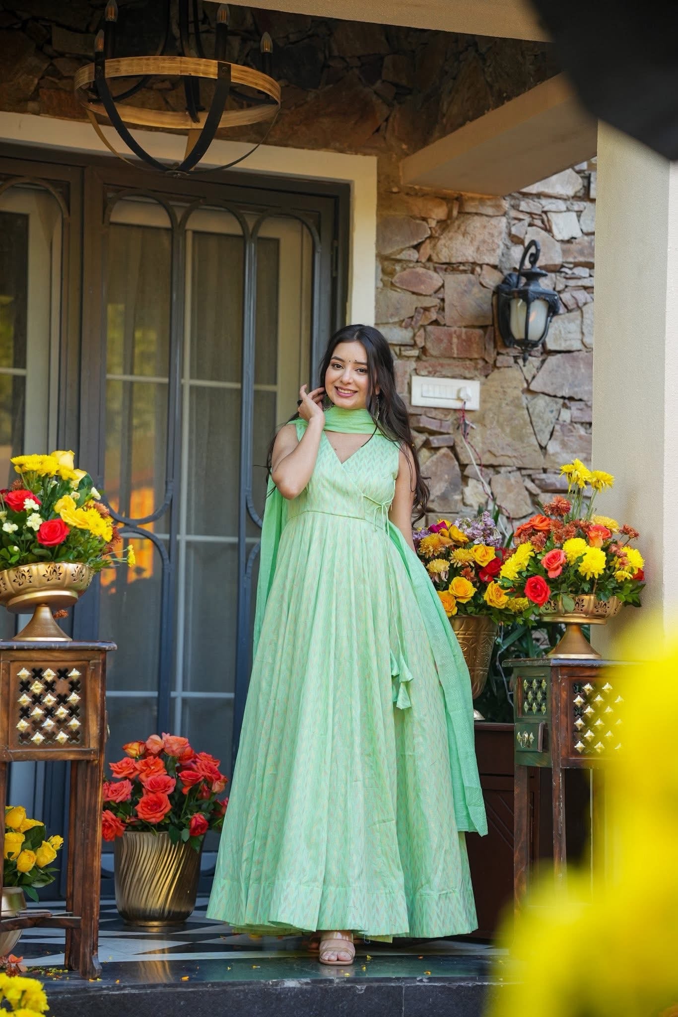 Cameo Green Cotton Maxi Set