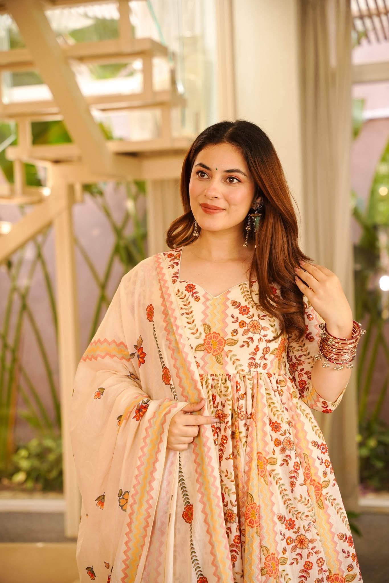 Riyanshi Cotton Anarkali Suit Set