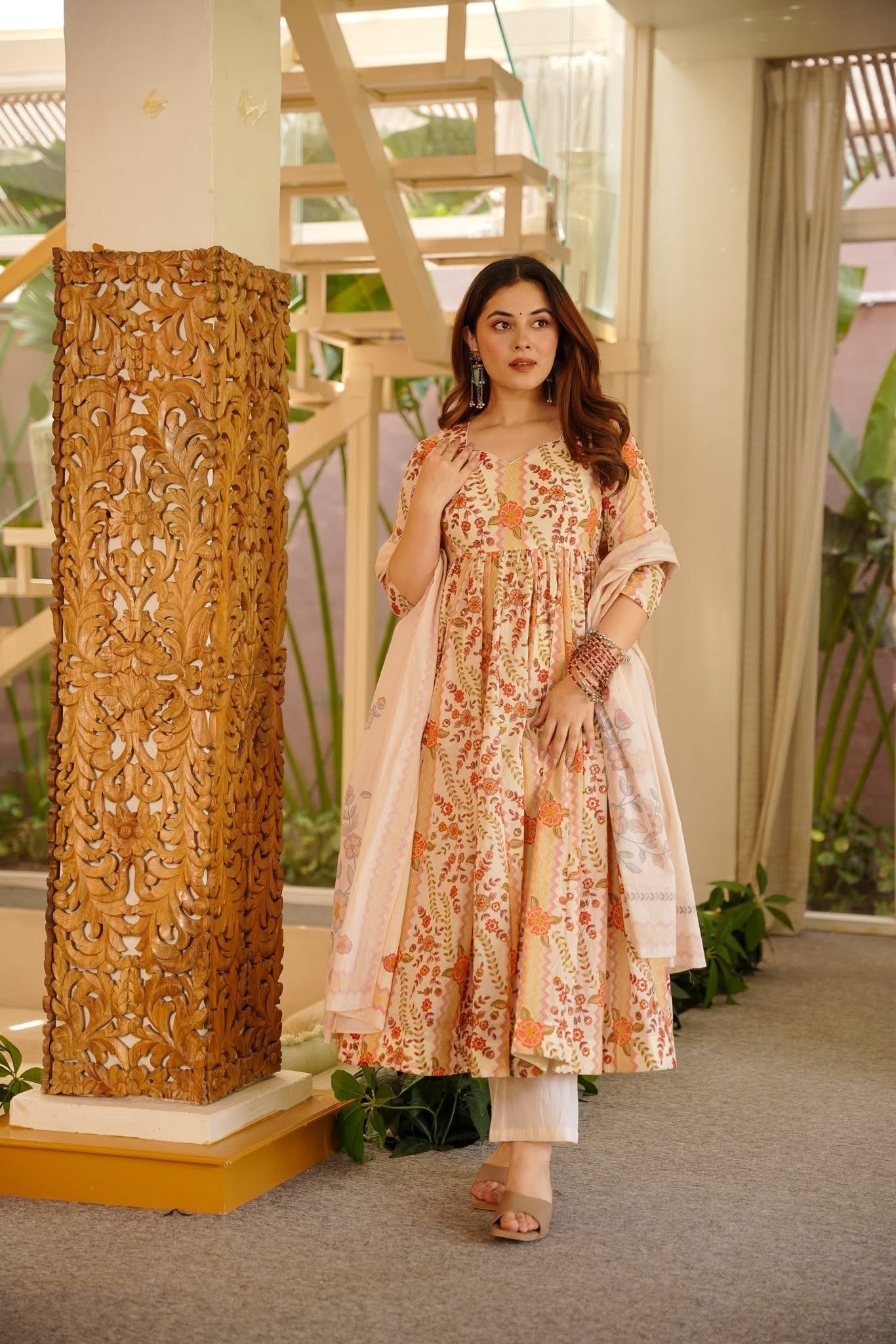 Riyanshi Cotton Anarkali Suit Set