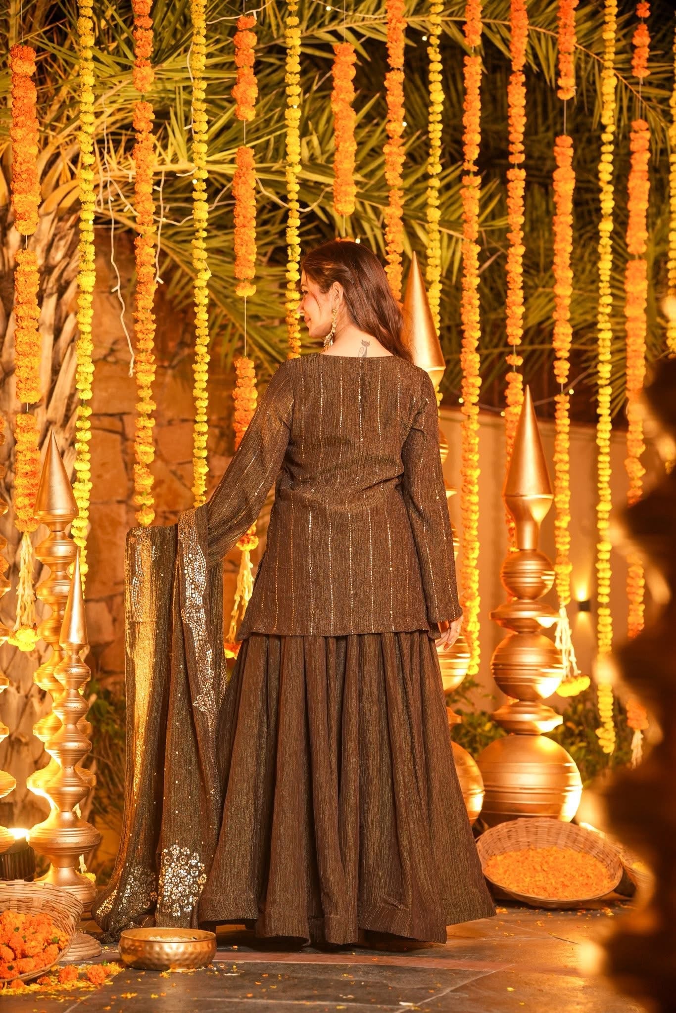 Slitstone Crushed Cosmos Wedding Kurta Set